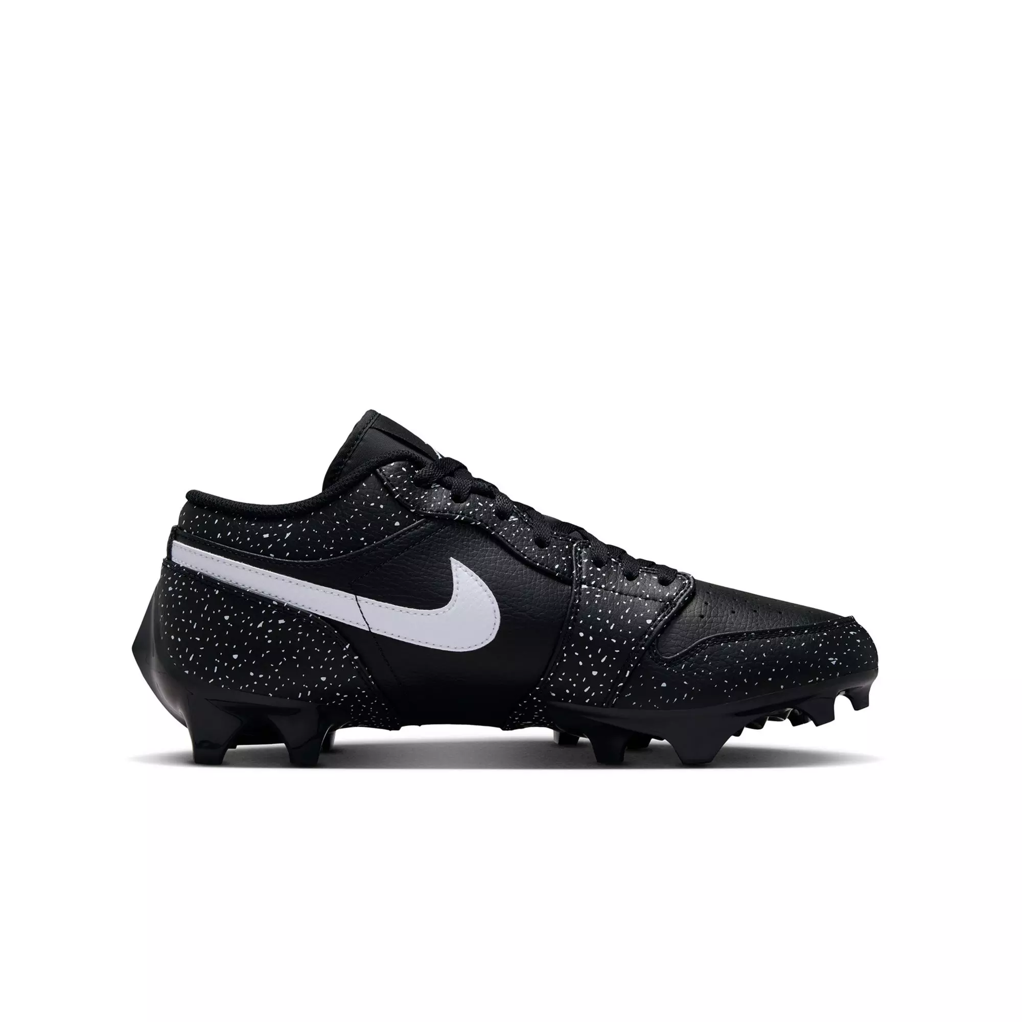 Jordan 1 Low "Splatter" Grade School Kids' Football Cleat - BLACK/WHITE