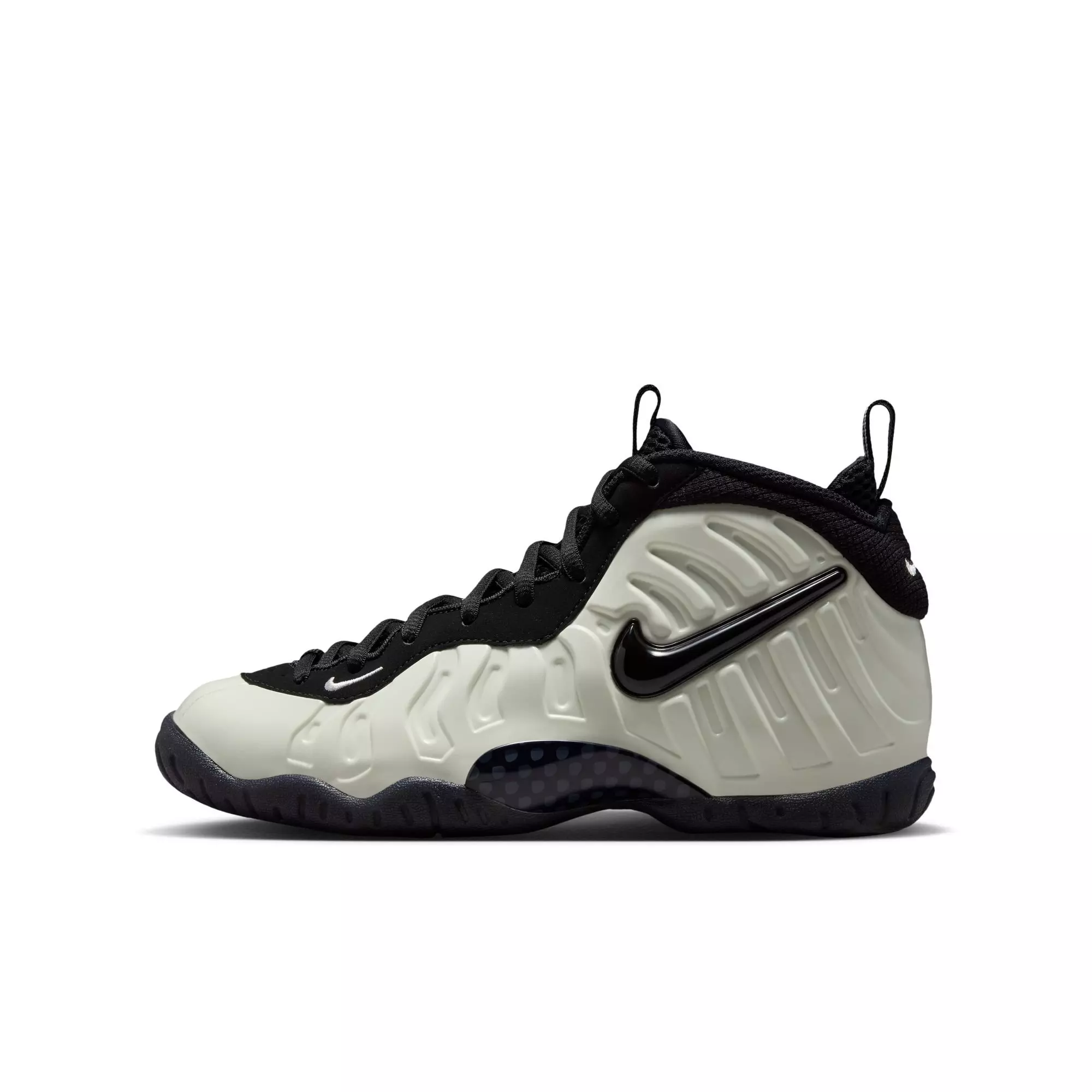 Nike Air Foamposite Pro Premium "Glow in the Dark" Grade School Kids' Shoe - SUMMIT WHITE/BLACK