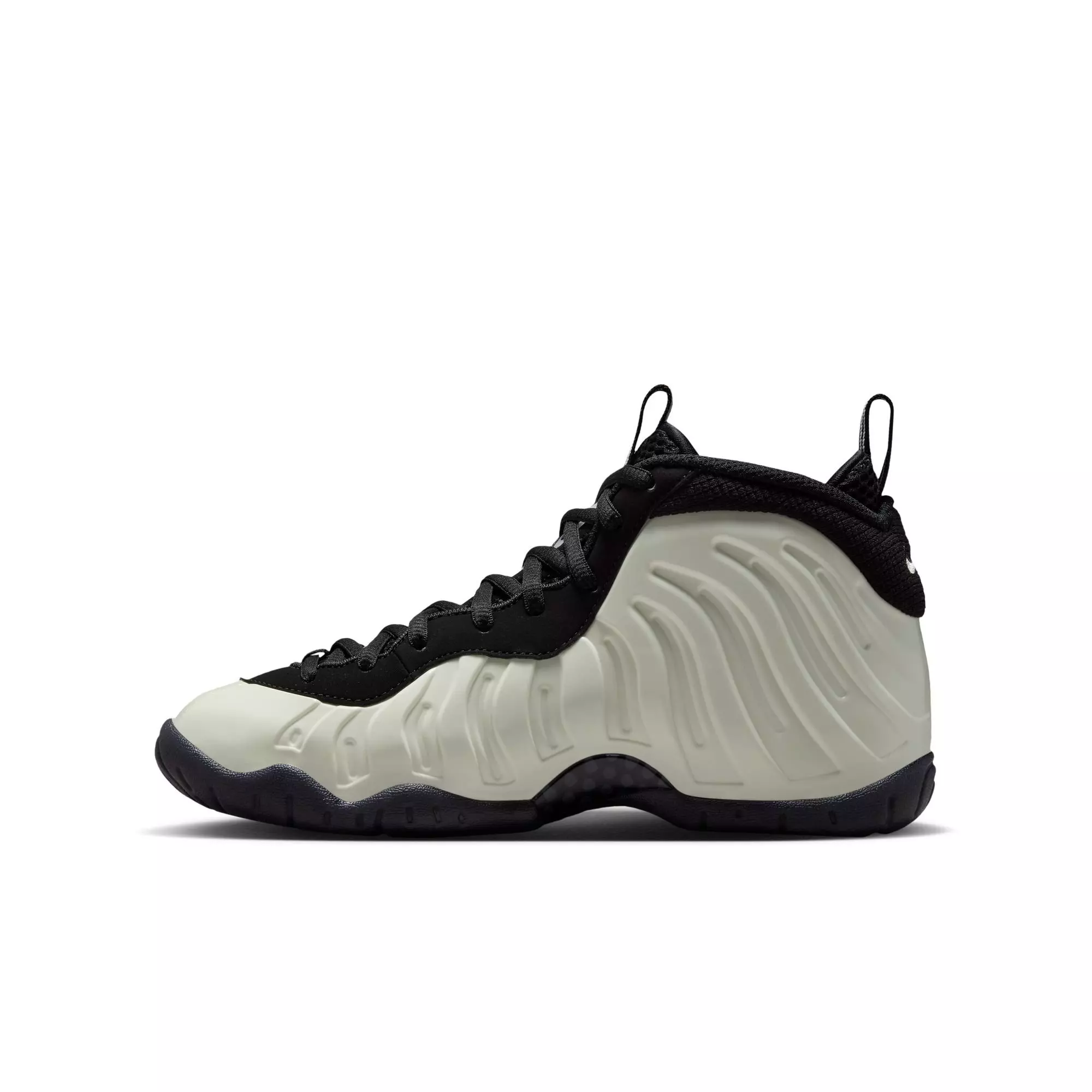 Nike Air Foamposite Pro Premium "Glow in the Dark" Grade School Kids' Shoe - SUMMIT WHITE/BLACK