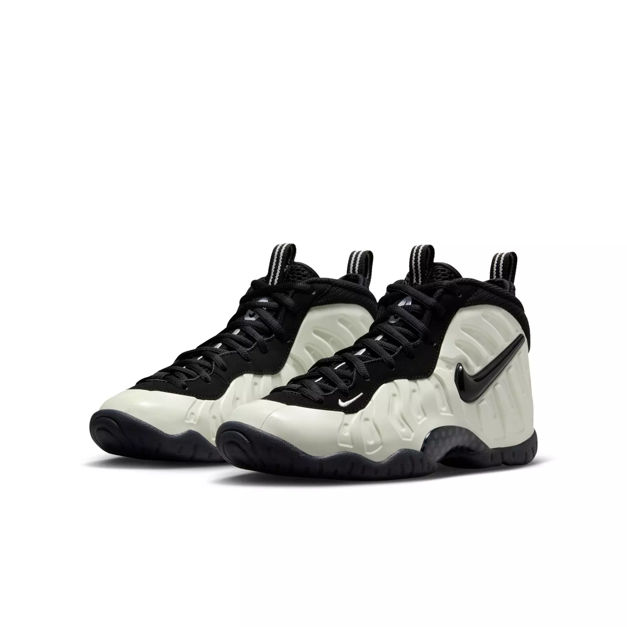 Nike Air Foamposite Pro Premium "Glow in the Dark" Grade School Kids' Shoe - SUMMIT WHITE/BLACK
