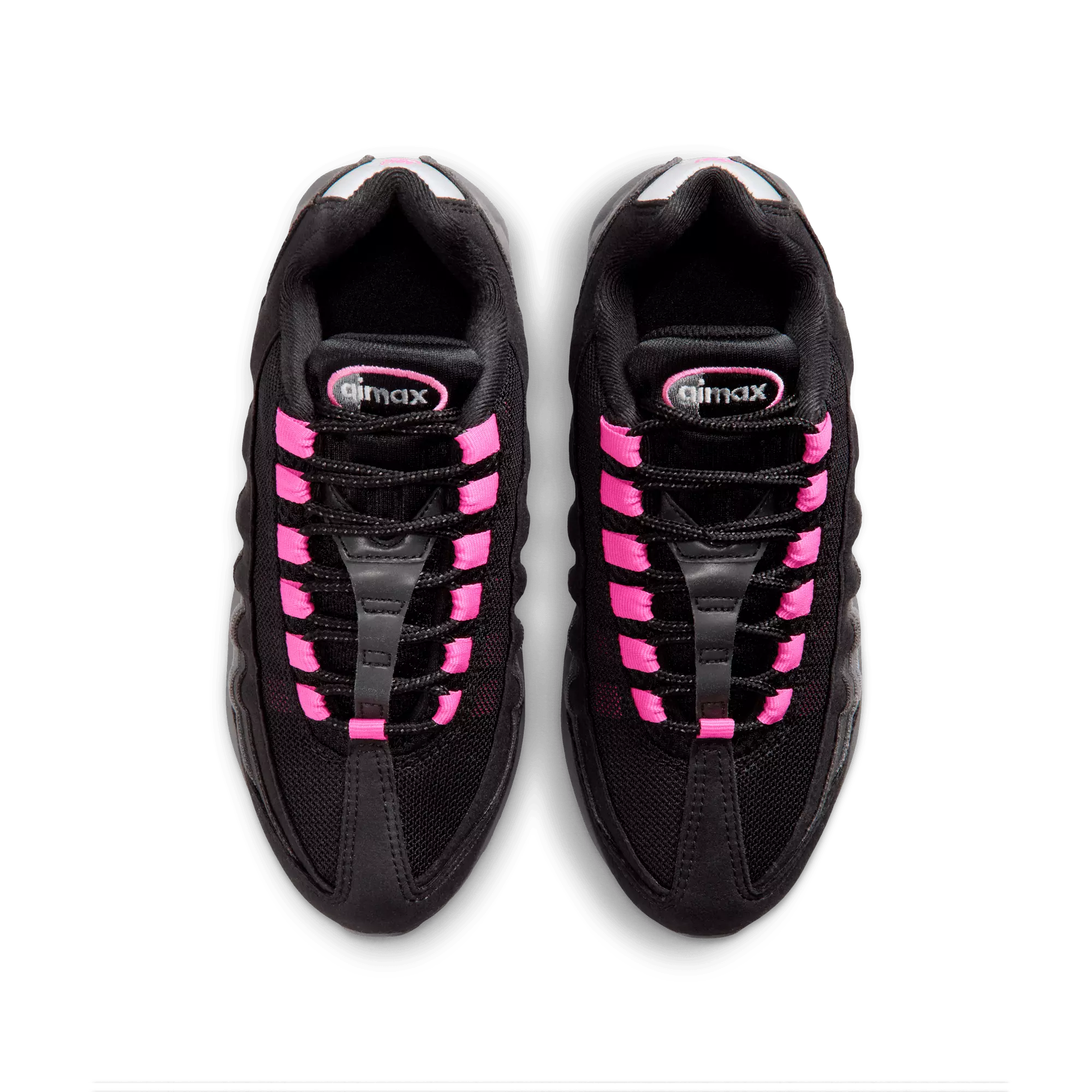 Nike Air Max 95 Big Bubble "Black/Playful Pink/Cool Grey" Grade School Girls' Shoe - BLACK/PINK