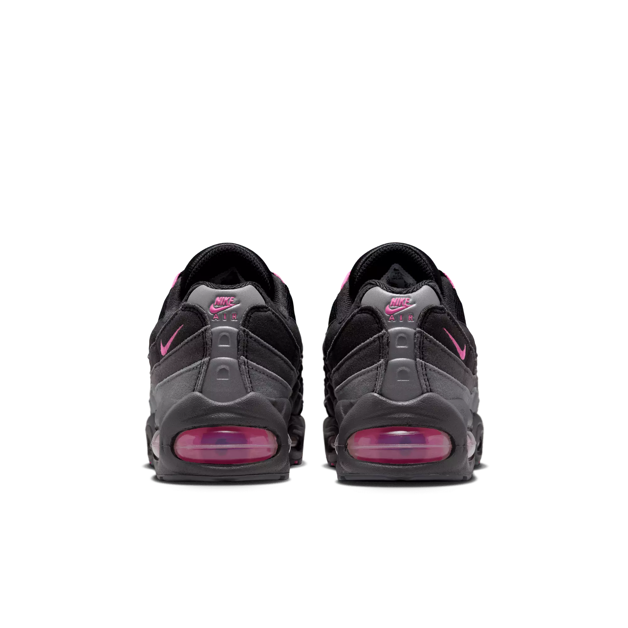 Nike Air Max 95 Big Bubble "Black/Playful Pink/Cool Grey" Grade School Girls' Shoe - BLACK/PINK