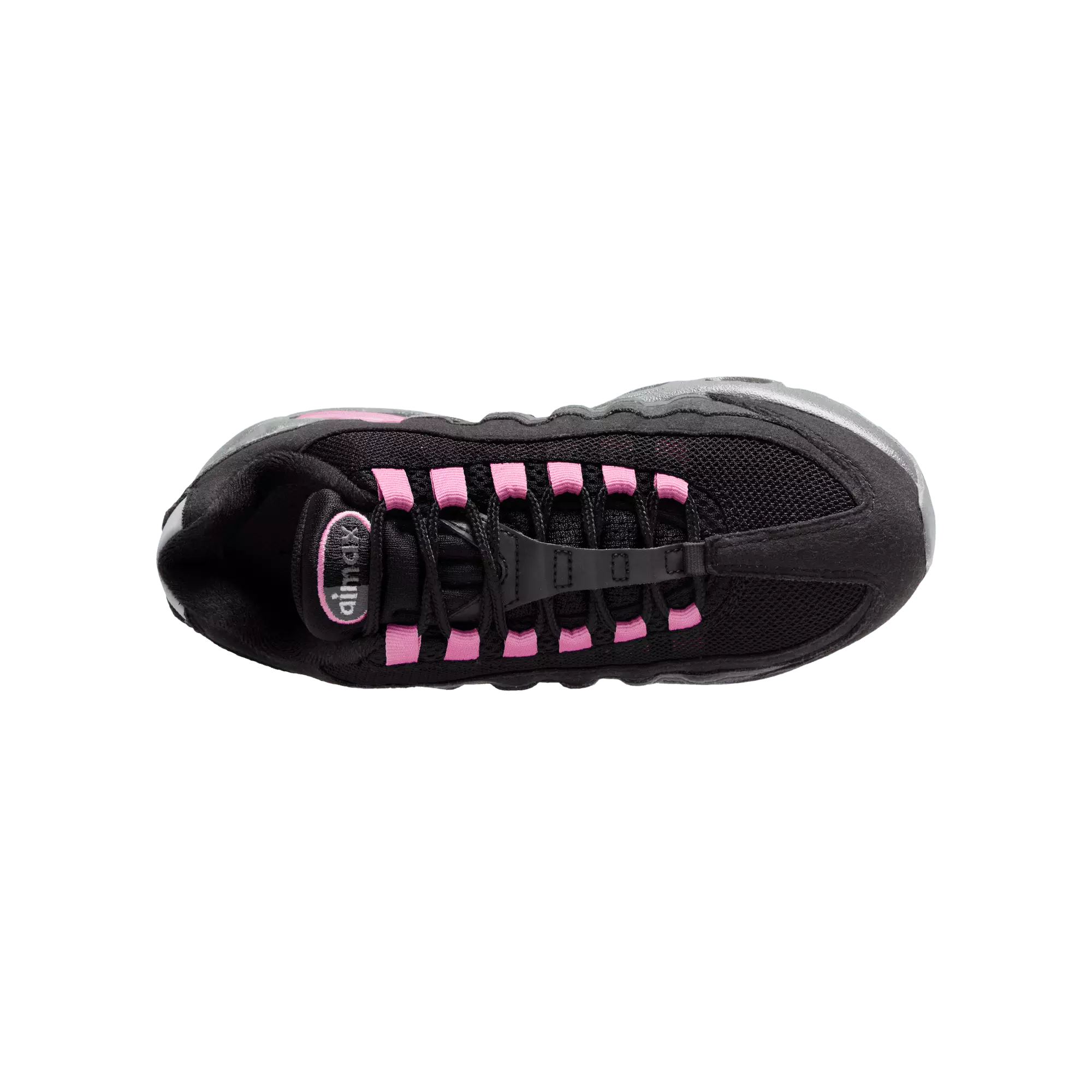 Nike Air Max 95 Big Bubble "Black/Playful Pink/Cool Grey" Grade School Girls' Shoe - BLACK/PINK