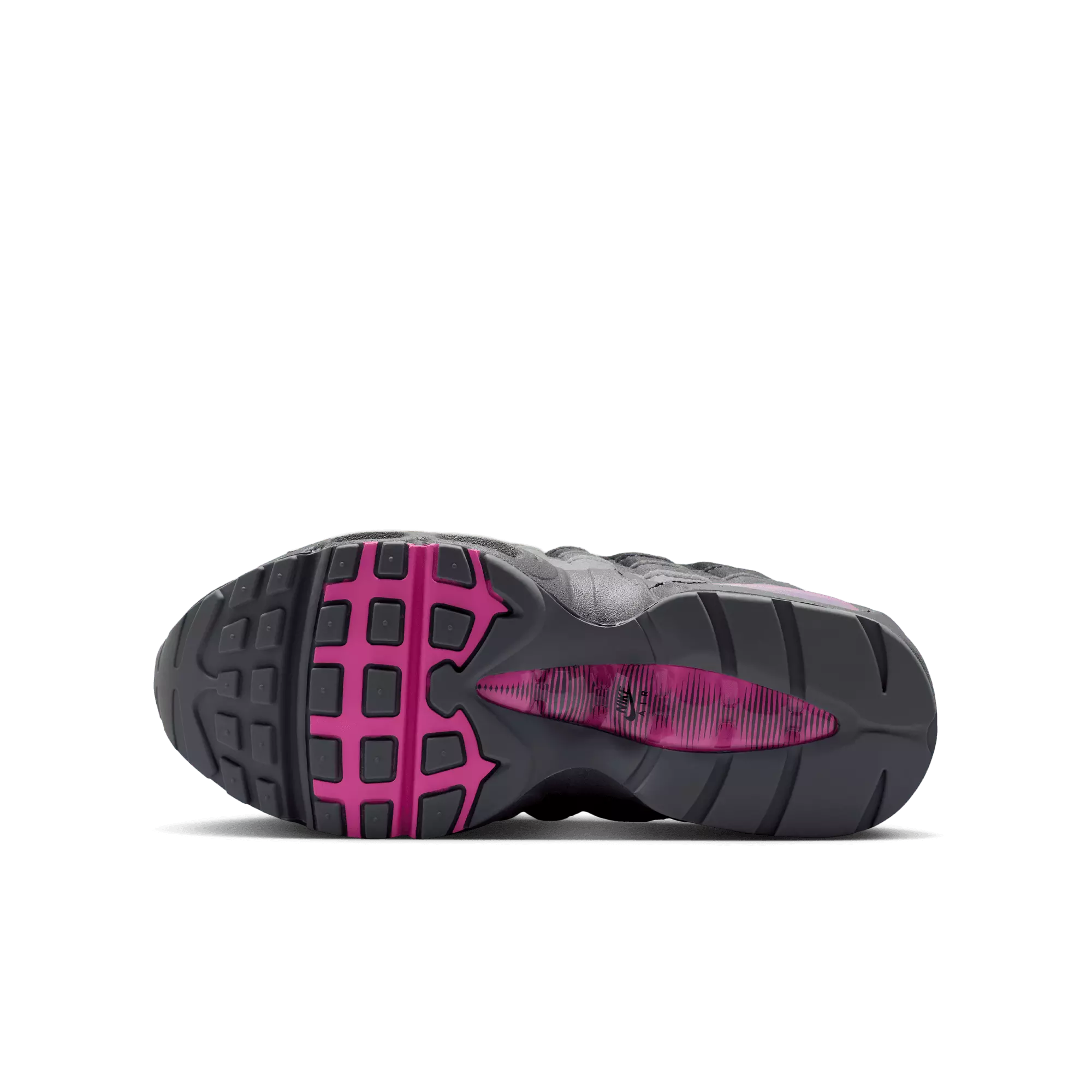 Nike Air Max 95 Big Bubble "Black/Playful Pink/Cool Grey" Grade School Girls' Shoe - BLACK/PINK