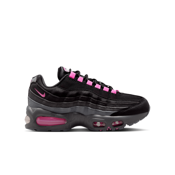 Nike Air Max 95 Big Bubble "Black/Playful Pink/Cool Grey" Grade School Girls' Shoe