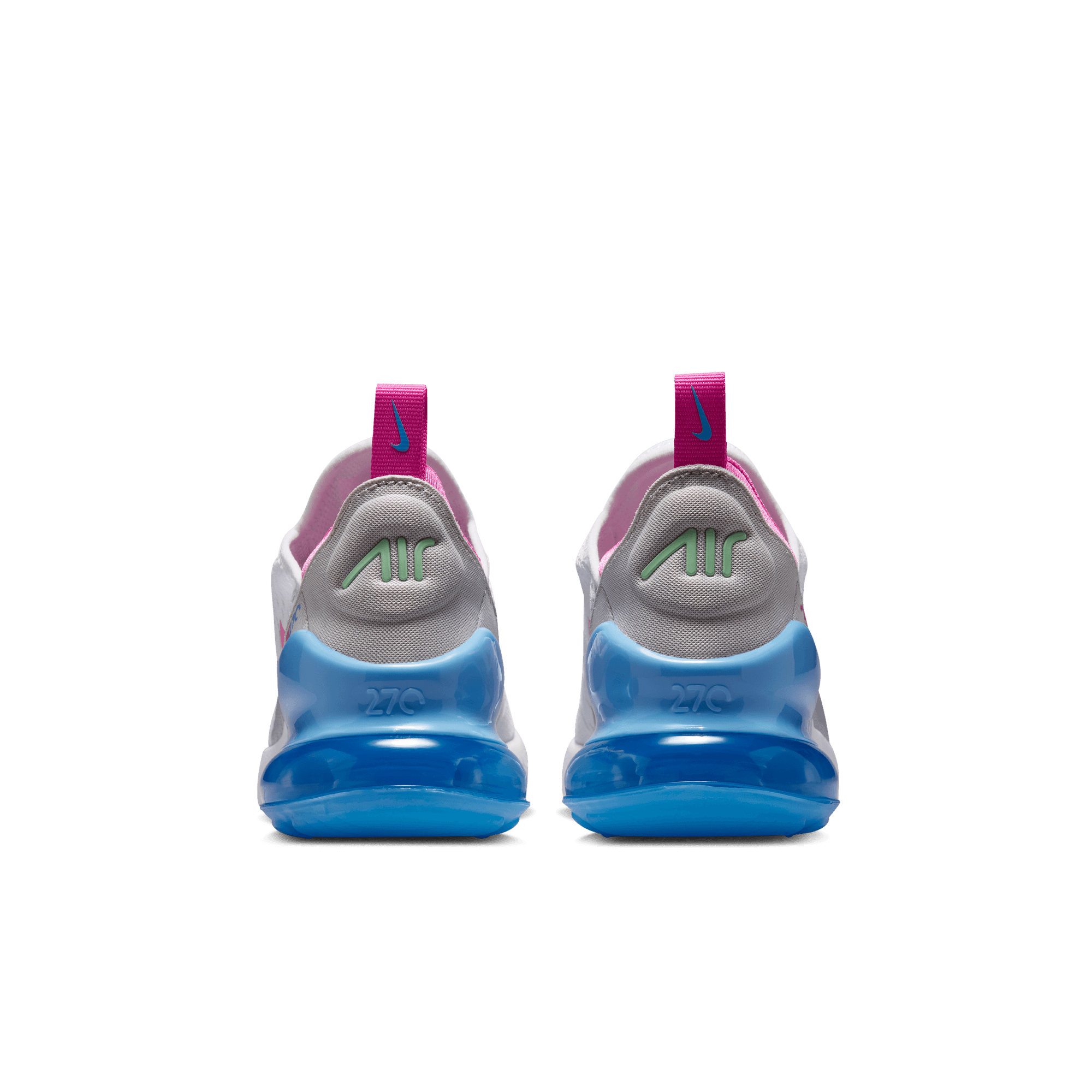 Nike Air Max 270 "White/Pinksicle/Football Blue" Grade School Girls' Shoe - WHITE/PINK/BLUE Thumbnail View 7