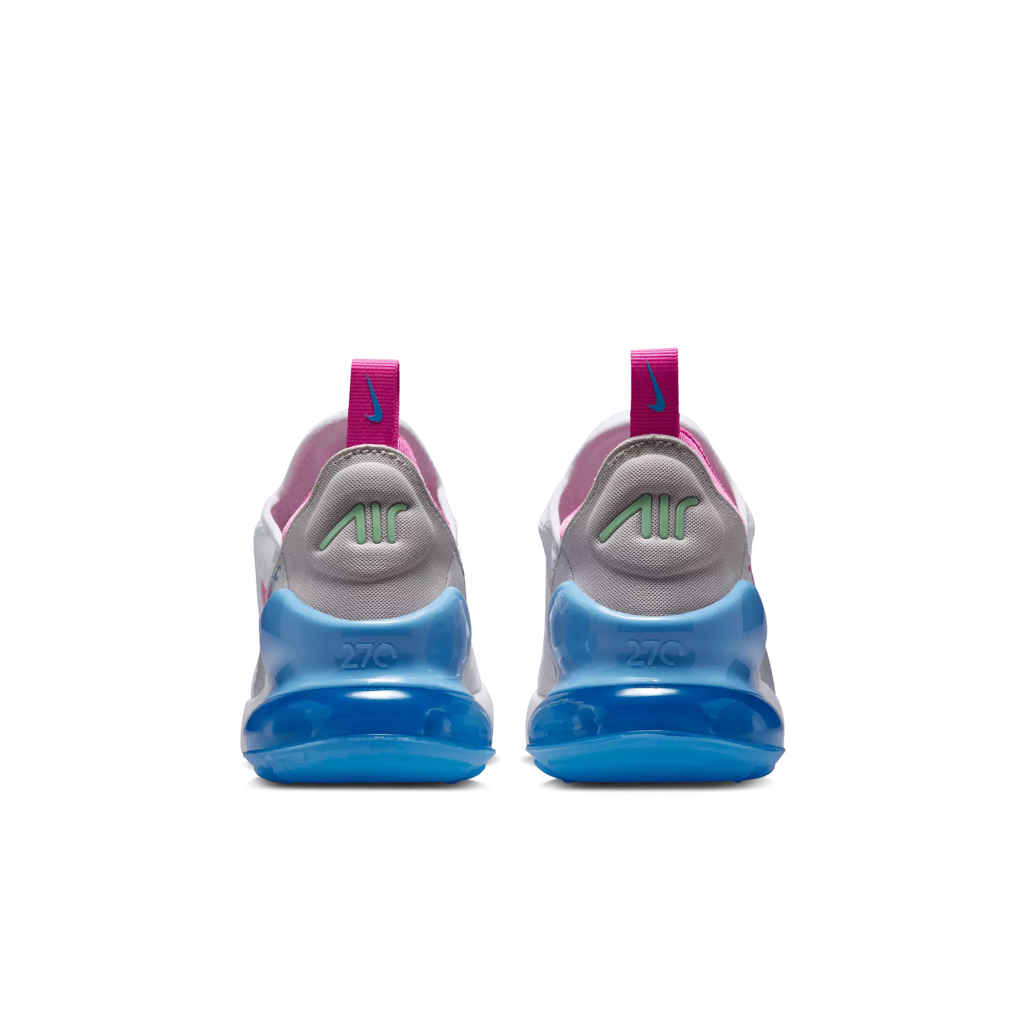Nike Air Max 270 "White/Pinksicle/Football Blue" Grade School Girls' Shoe - WHITE/PINK/BLUE
