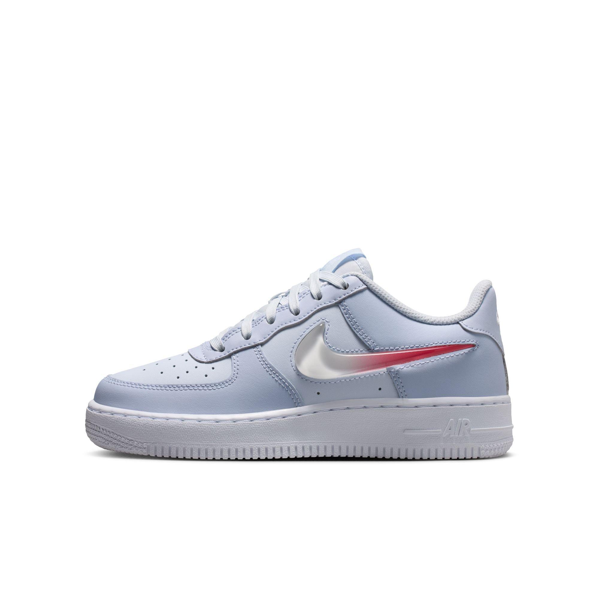 Nike Air Force 1 "Football Grey/Tropical Pink/Ghost/White" Grade School Girls' Shoe - GREY/PINK Thumbnail View 3