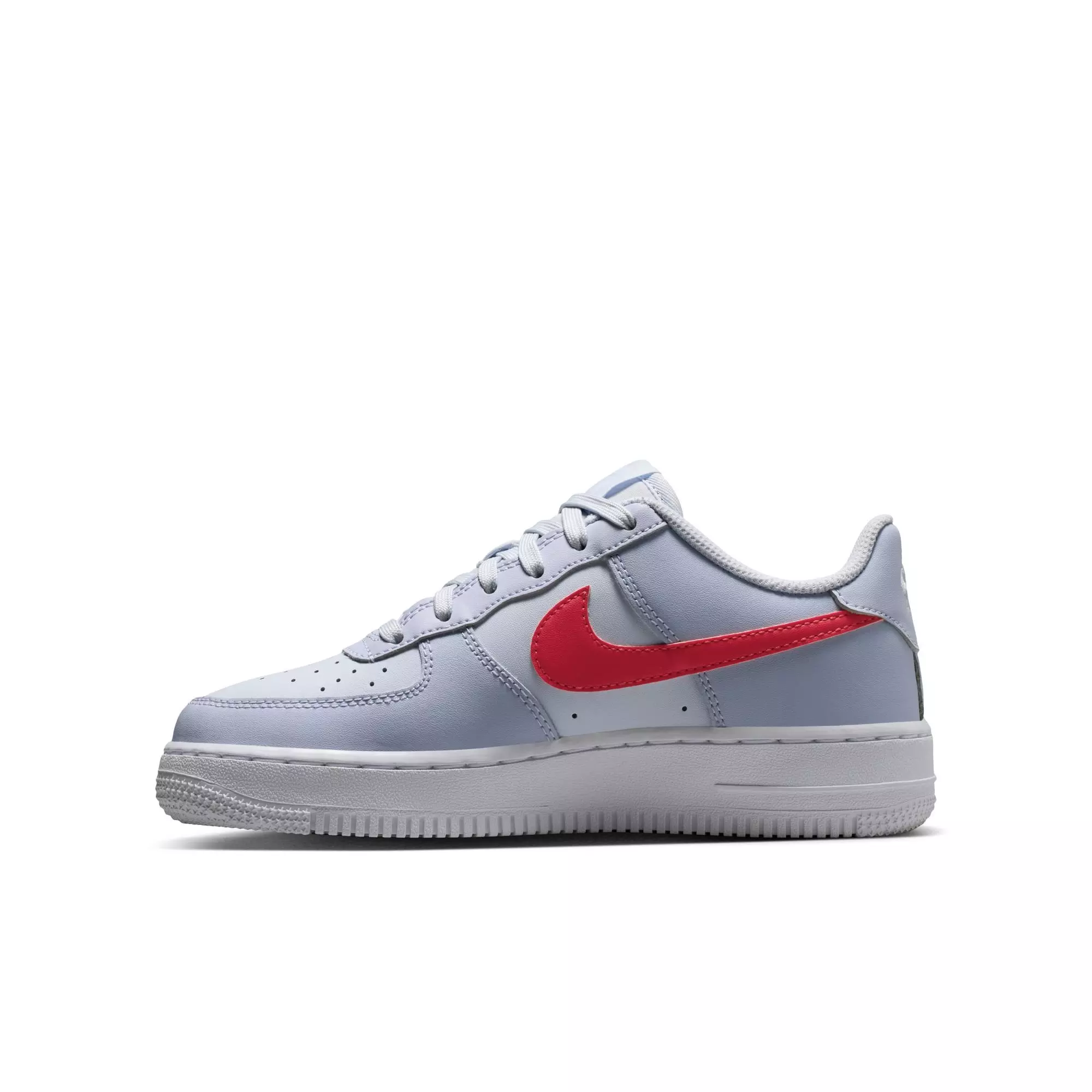 Nike Air Force 1 "Football Grey/Tropical Pink/Ghost/White" Grade School Girls' Shoe - GREY/PINK