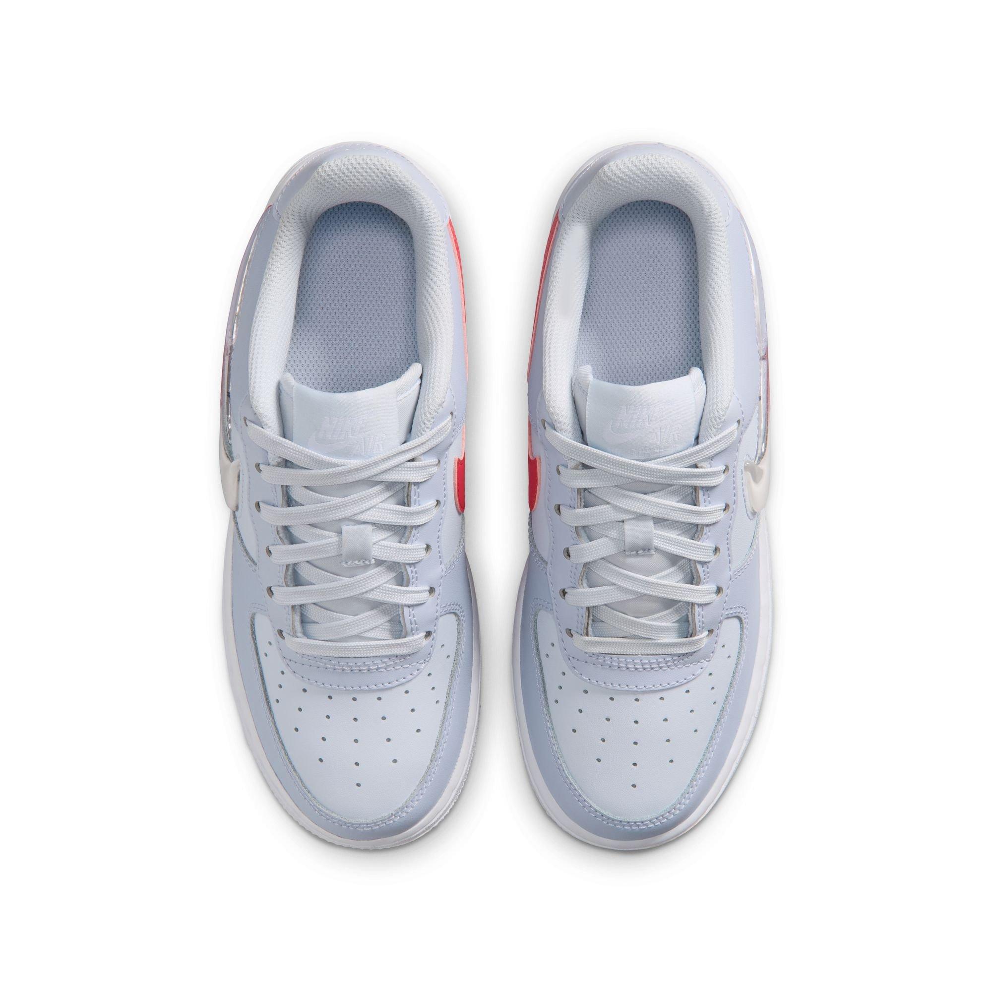 Nike Air Force 1 "Football Grey/Tropical Pink/Ghost/White" Grade School Girls' Shoe - GREY/PINK Thumbnail View 6