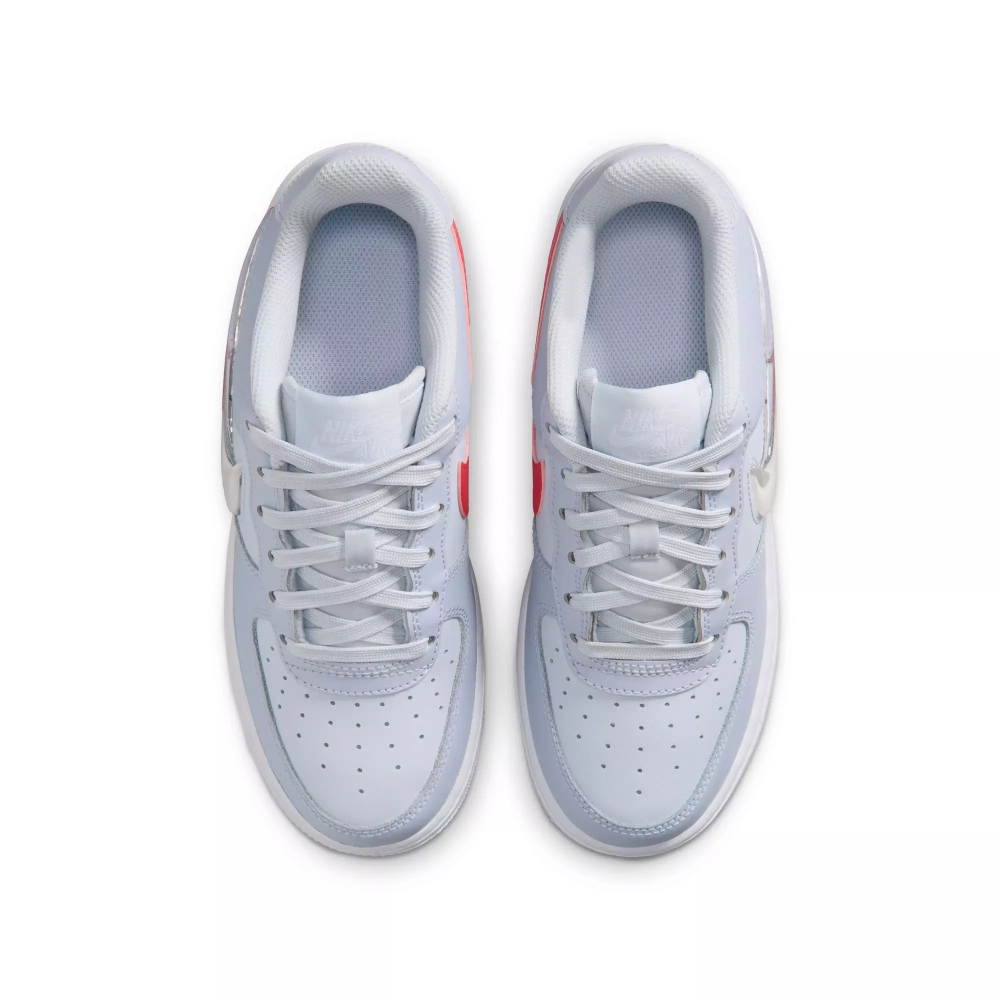 Nike Air Force 1 "Football Grey/Tropical Pink/Ghost/White" Grade School Girls' Shoe - GREY/PINK