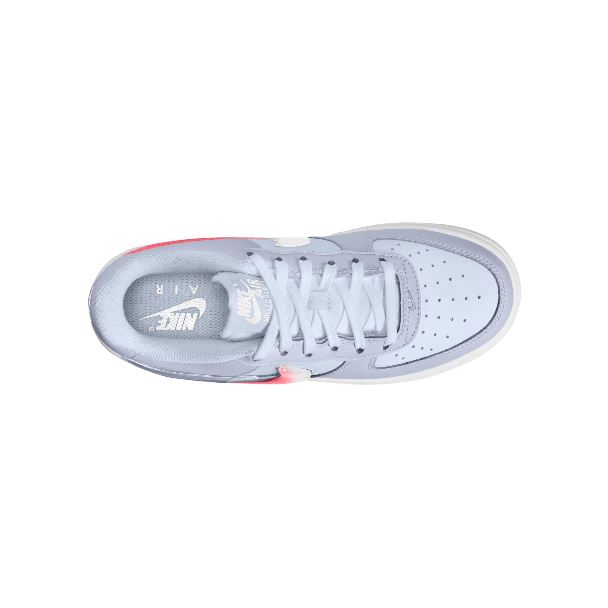 Nike Air Force 1 "Football Grey/Tropical Pink/Ghost/White" Grade School Girls' Shoe - GREY/PINK Thumbnail View 8