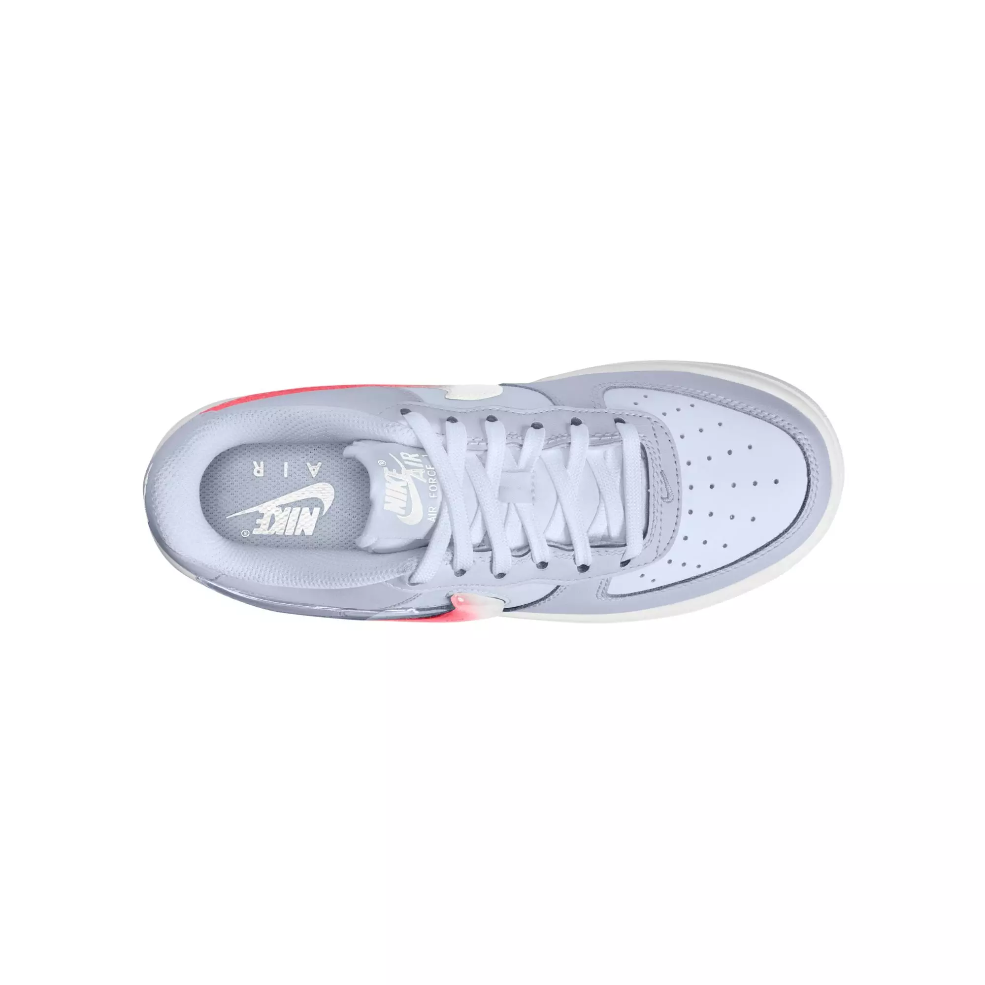 Nike Air Force 1 "Football Grey/Tropical Pink/Ghost/White" Grade School Girls' Shoe - GREY/PINK