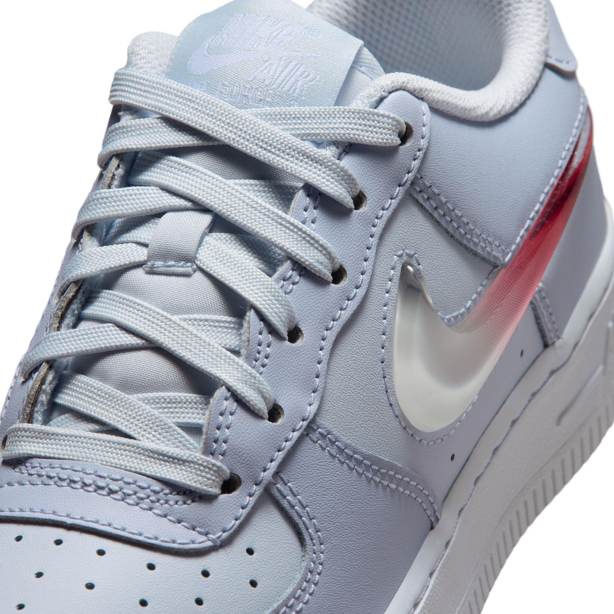 Nike Air Force 1 "Football Grey/Tropical Pink/Ghost/White" Grade School Girls' Shoe - GREY/PINK Thumbnail View 10