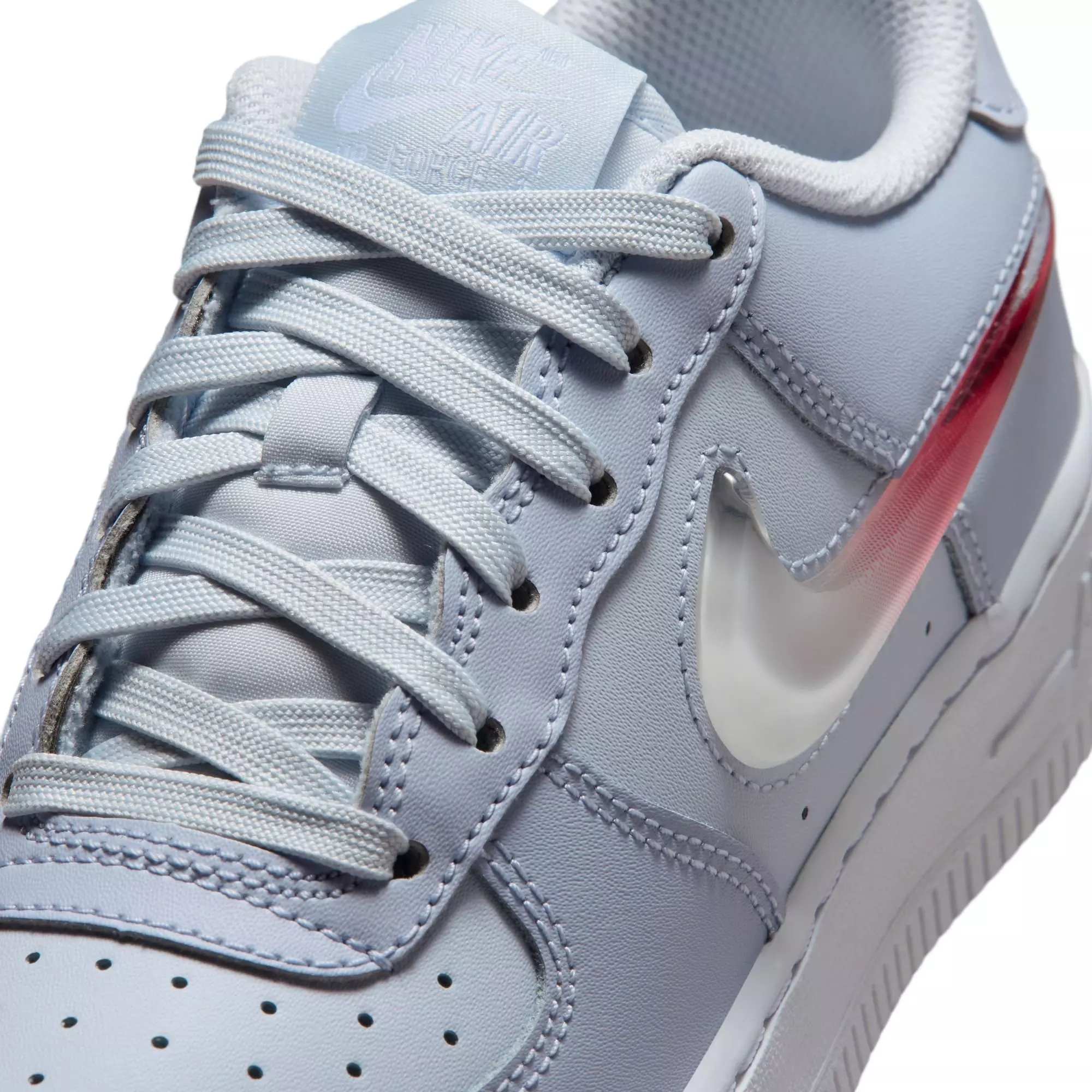 Nike Air Force 1 "Football Grey/Tropical Pink/Ghost/White" Grade School Girls' Shoe - GREY/PINK