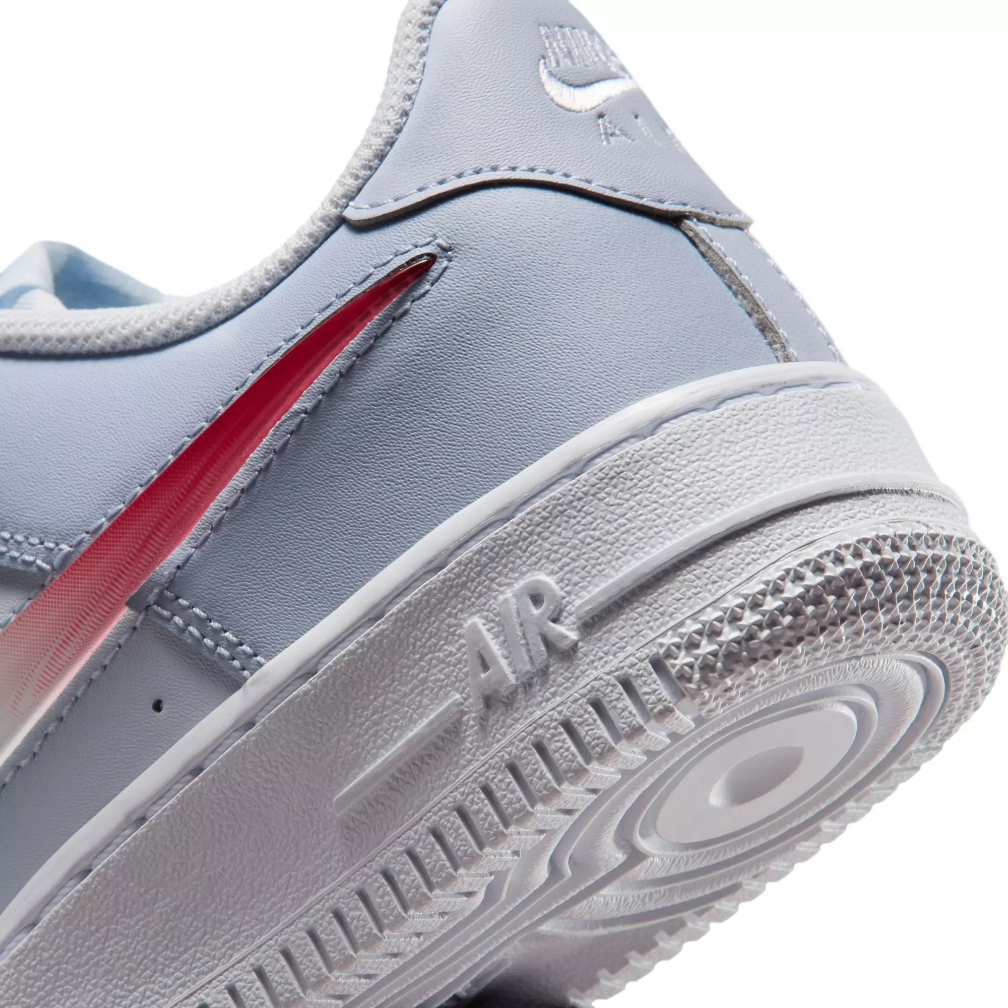 Nike Air Force 1 "Football Grey/Tropical Pink/Ghost/White" Grade School Girls' Shoe - GREY/PINK