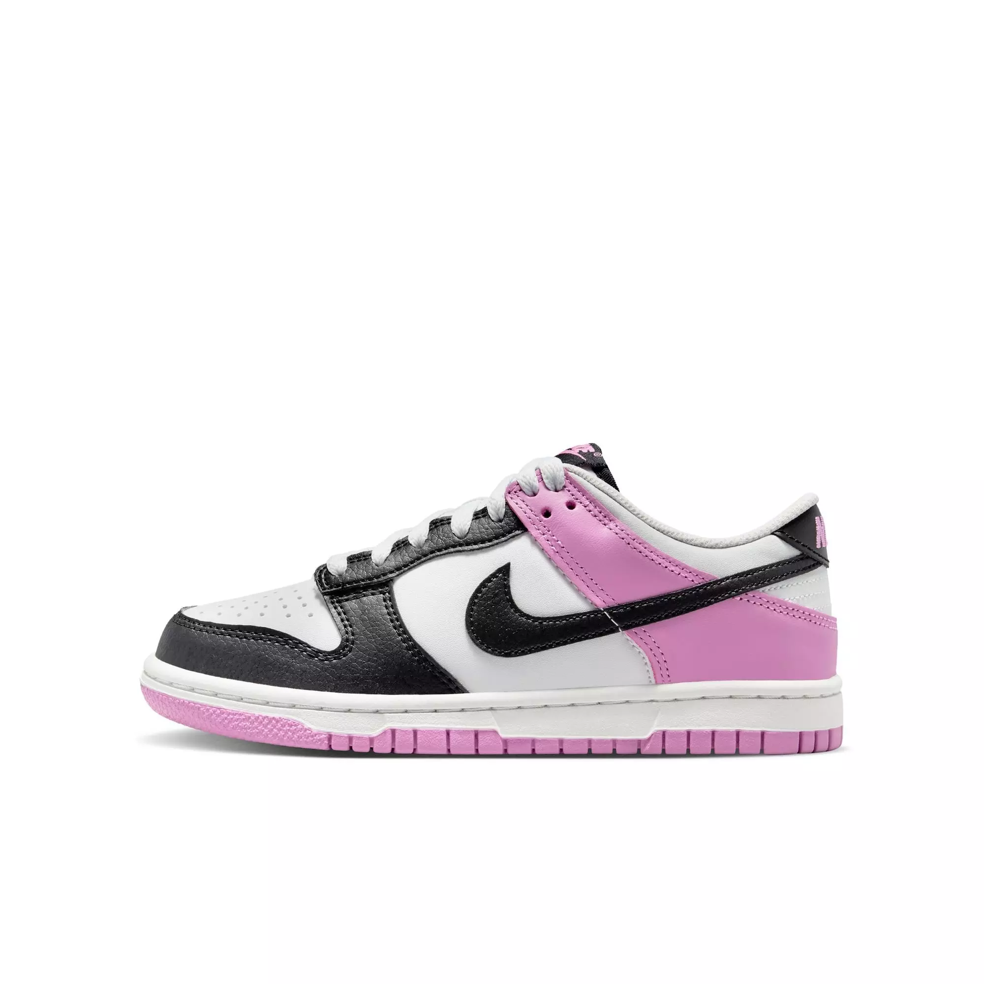 Nike Dunk Low "Off White/Black/Lt Magenta" Grade School Girls' Shoe - PURPLE/BLACK