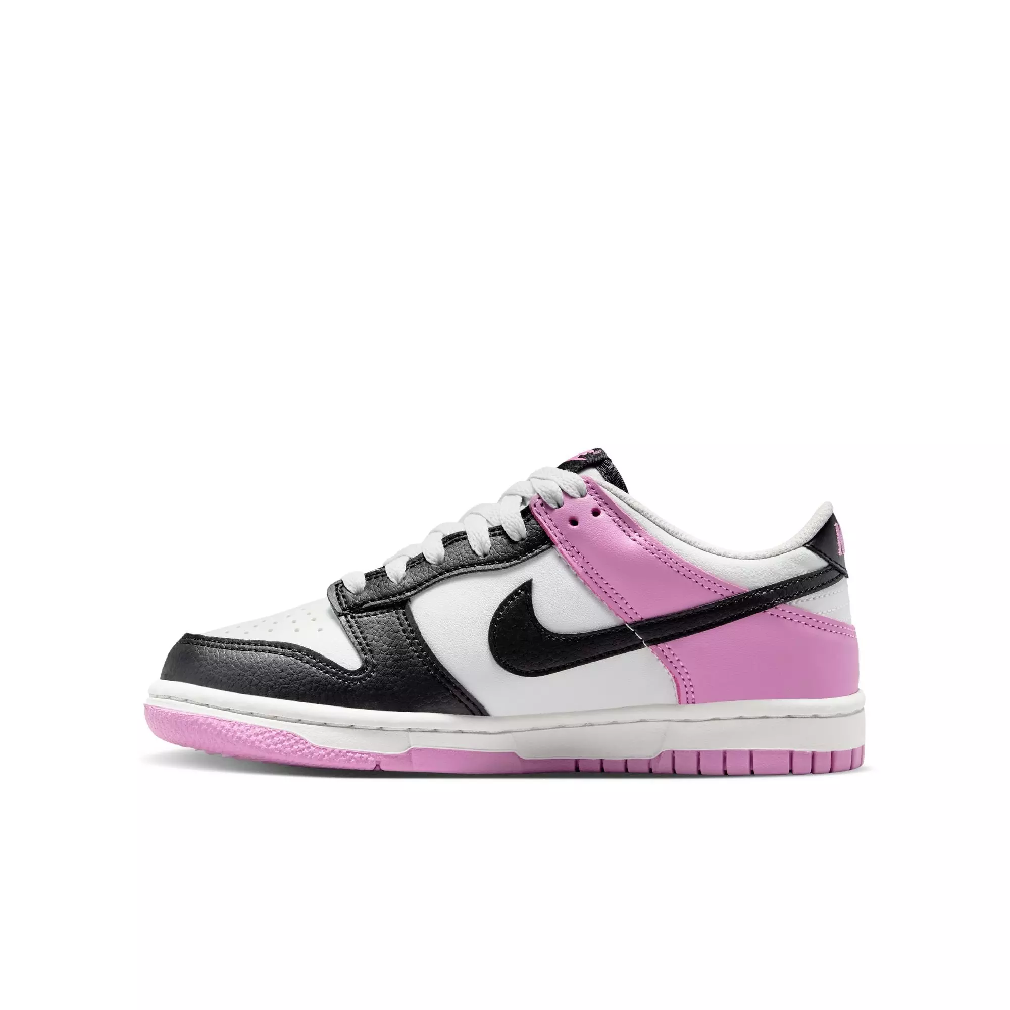Nike Dunk Low "Off White/Black/Lt Magenta" Grade School Girls' Shoe - PURPLE/BLACK