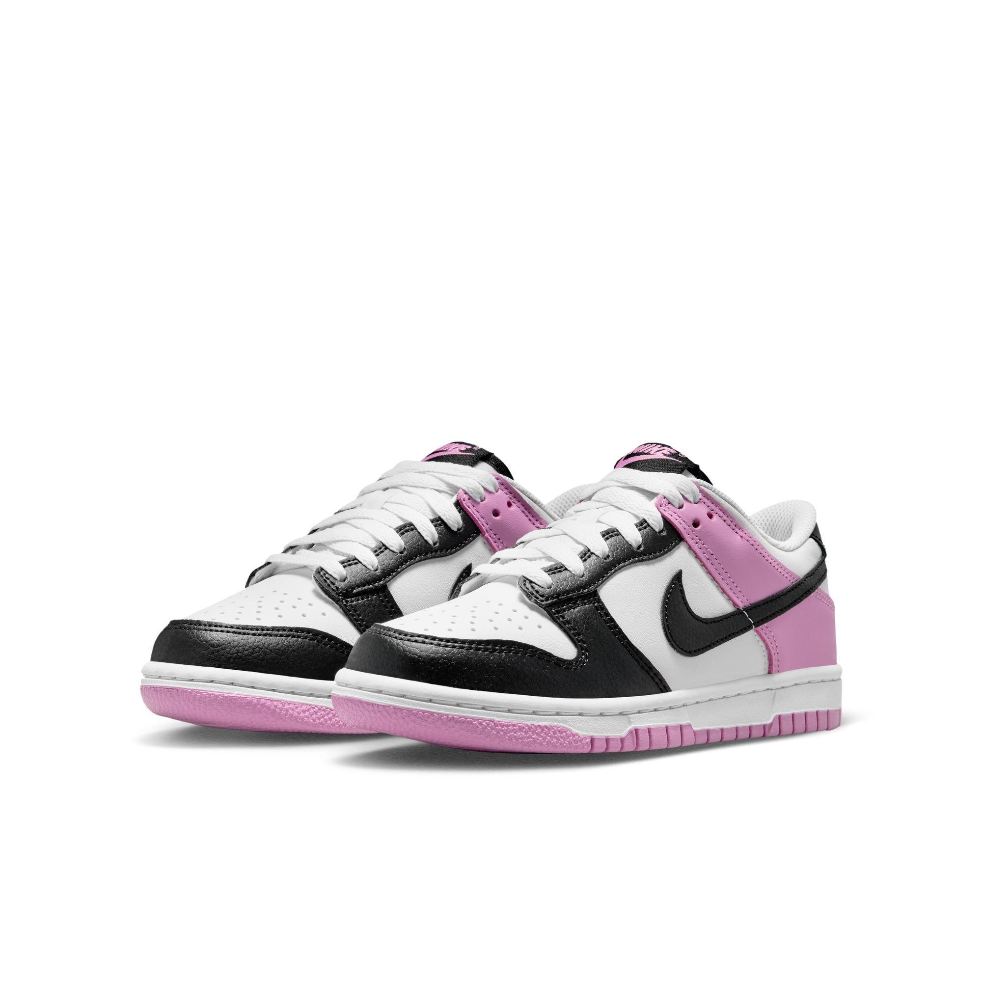 Nike Dunk Low "Off White/Black/Lt Magenta" Grade School Girls' Shoe - PURPLE/BLACK Thumbnail View 5