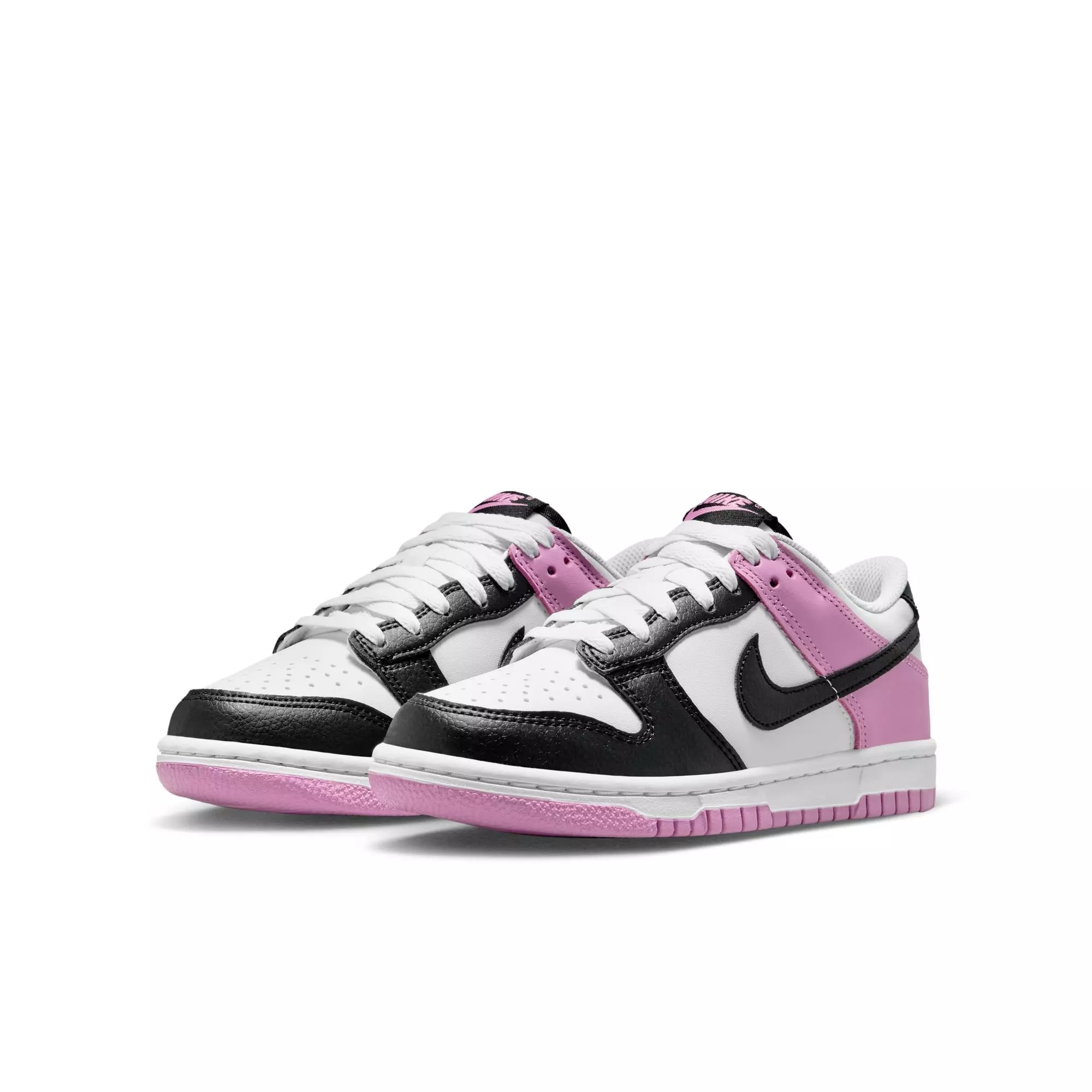 Nike Dunk Low "Off White/Black/Lt Magenta" Grade School Girls' Shoe - PURPLE/BLACK