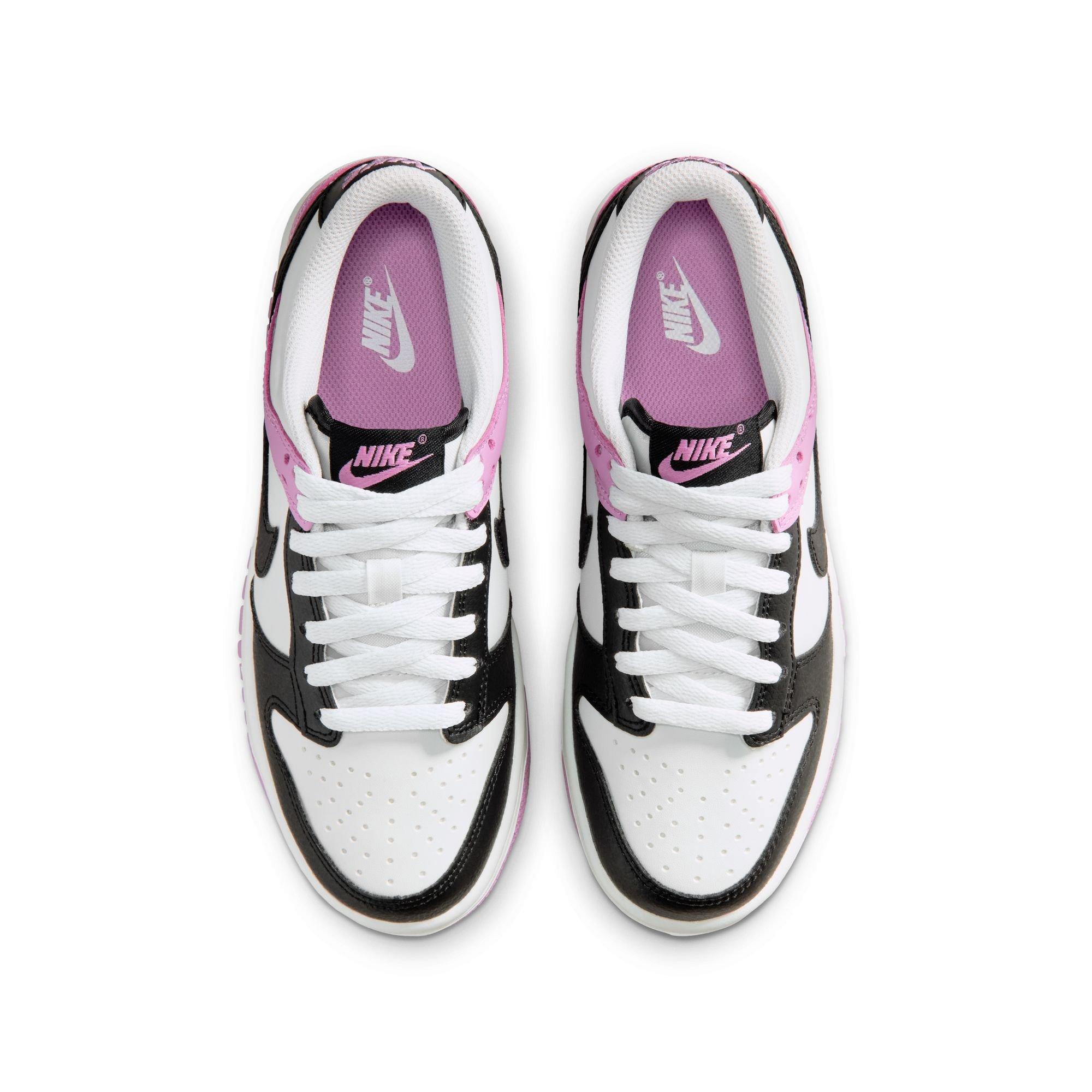 Nike Dunk Low "Off White/Black/Lt Magenta" Grade School Girls' Shoe - PURPLE/BLACK Thumbnail View 6