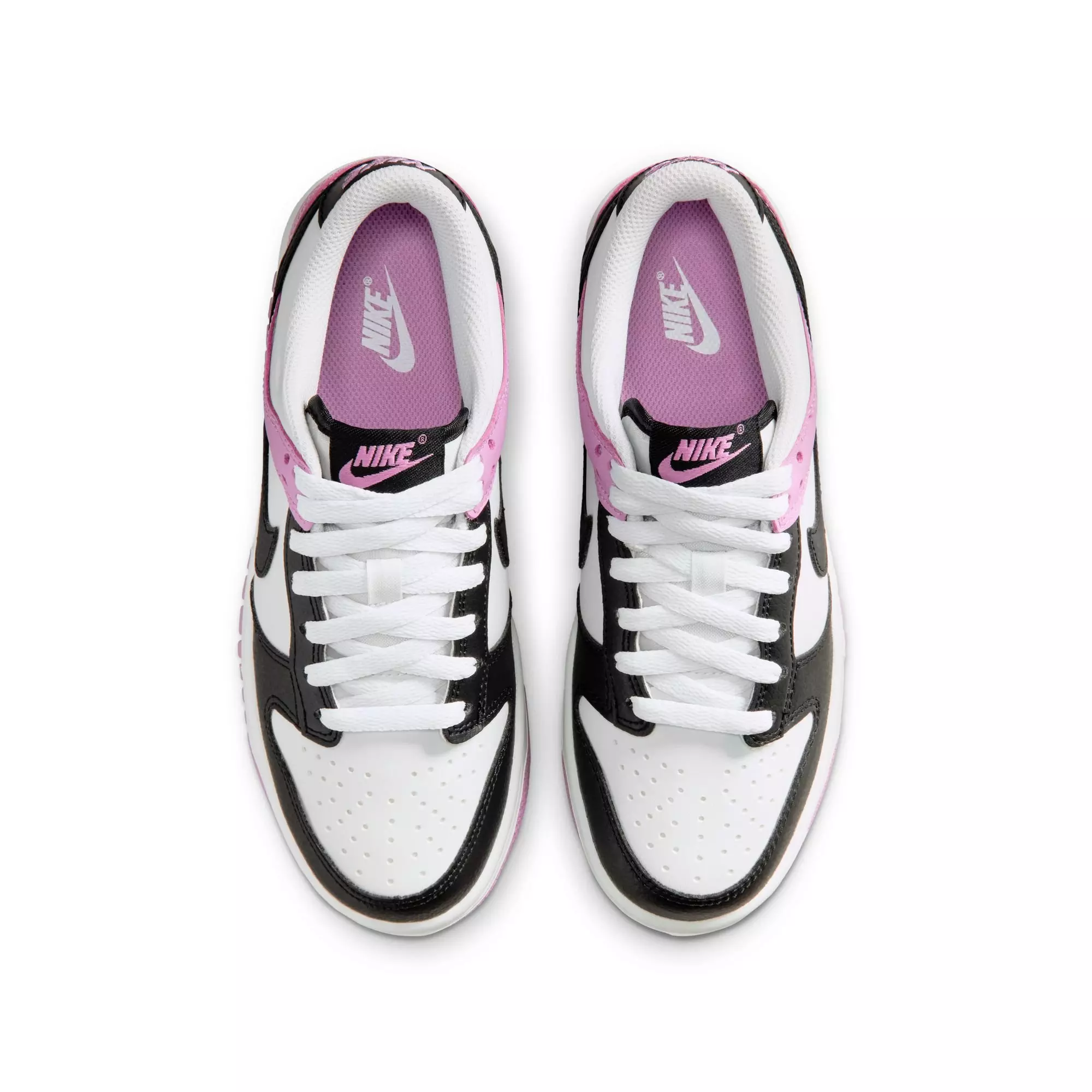 Nike Dunk Low "Off White/Black/Lt Magenta" Grade School Girls' Shoe - PURPLE/BLACK