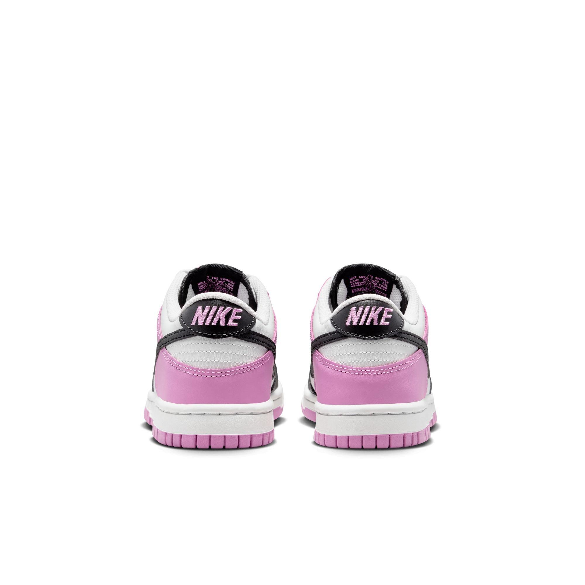 Nike Dunk Low "Off White/Black/Lt Magenta" Grade School Girls' Shoe - PURPLE/BLACK Thumbnail View 7
