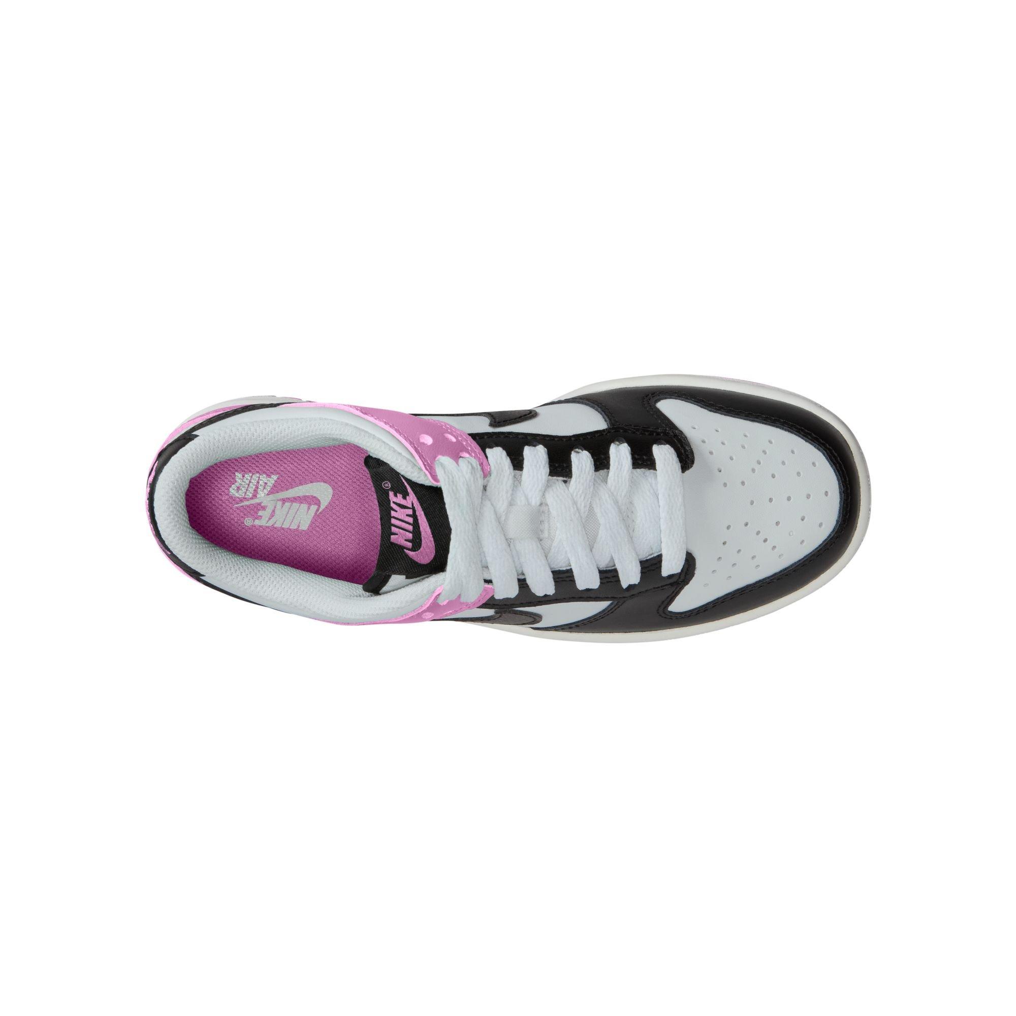 Nike Dunk Low "Off White/Black/Lt Magenta" Grade School Girls' Shoe - PURPLE/BLACK Thumbnail View 8