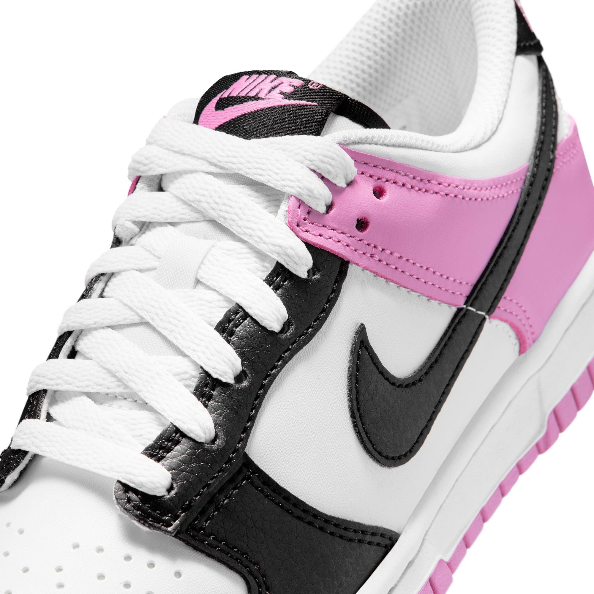 Nike Dunk Low "Off White/Black/Lt Magenta" Grade School Girls' Shoe - PURPLE/BLACK Thumbnail View 10