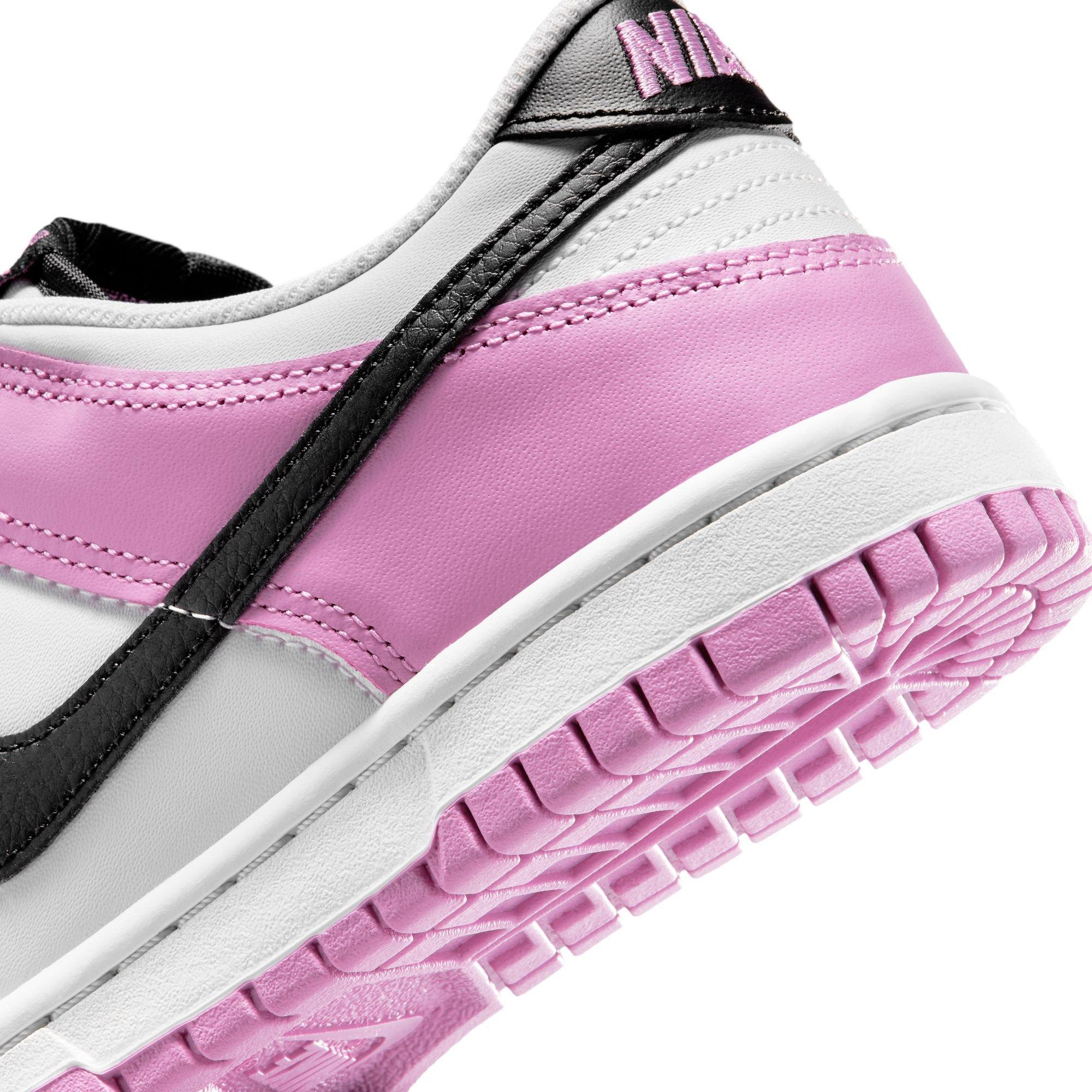 Nike Dunk Low "Off White/Black/Lt Magenta" Grade School Girls' Shoe - PURPLE/BLACK Thumbnail View 11