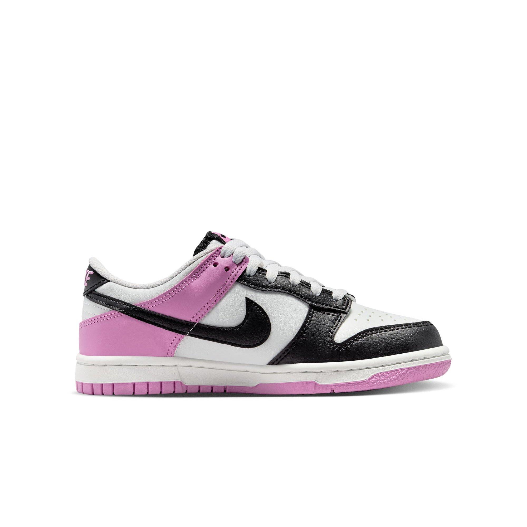 Nike Dunk Low "Off White/Black/Lt Magenta" Grade School Girls' Shoe - PURPLE/BLACK Thumbnail View 2