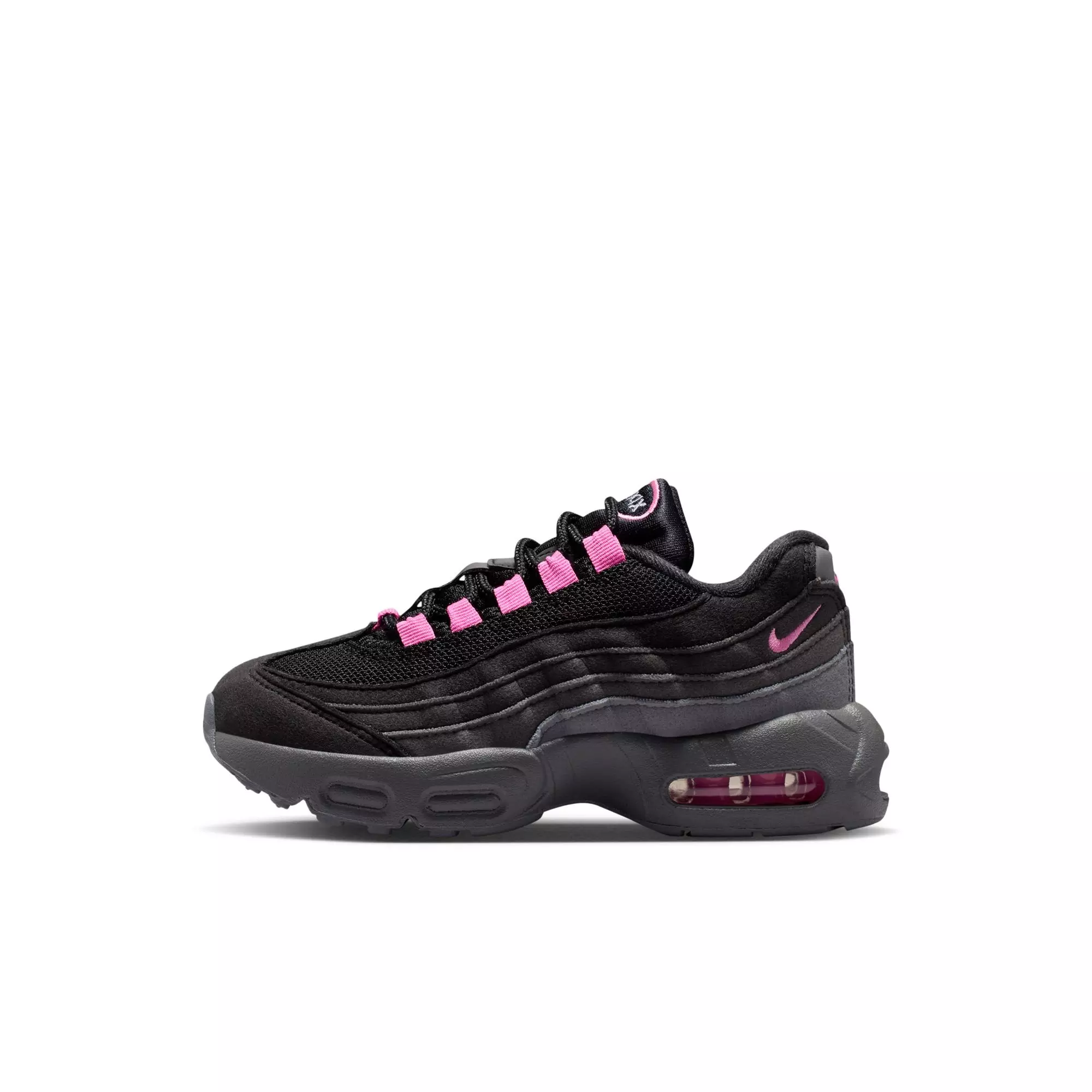 Nike Air Max 95 "Black/Playful Pink/Cool Grey/Iron Grey" Preschool Girls' Shoe - BLACK/PINK