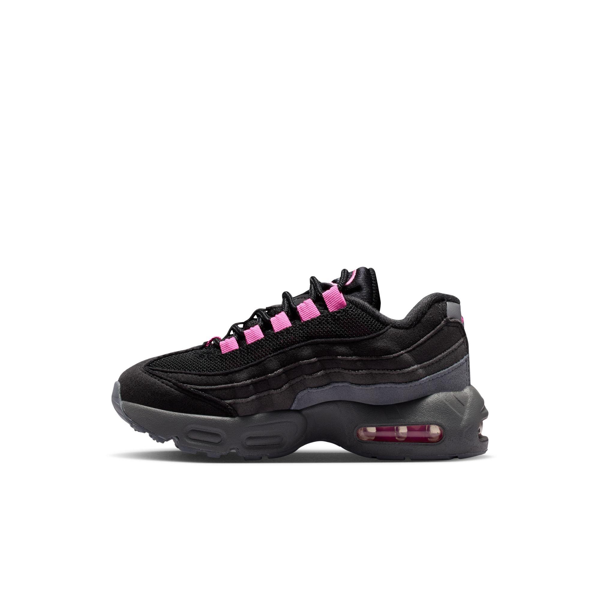 Nike Air Max 95 "Black/Playful Pink/Cool Grey/Iron Grey" Preschool Girls' Shoe - BLACK/PINK Thumbnail View 4