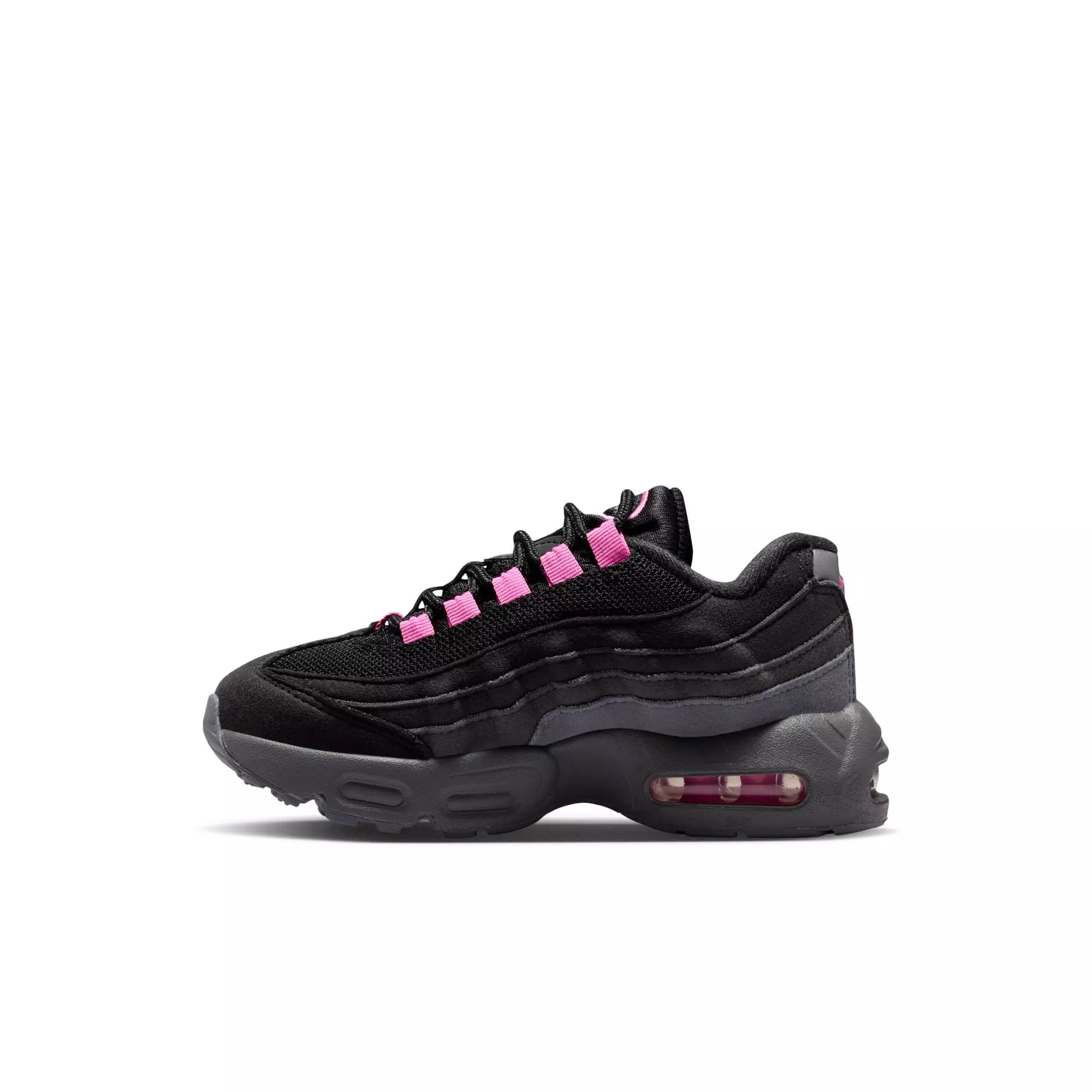 Nike Air Max 95 "Black/Playful Pink/Cool Grey/Iron Grey" Preschool Girls' Shoe - BLACK/PINK