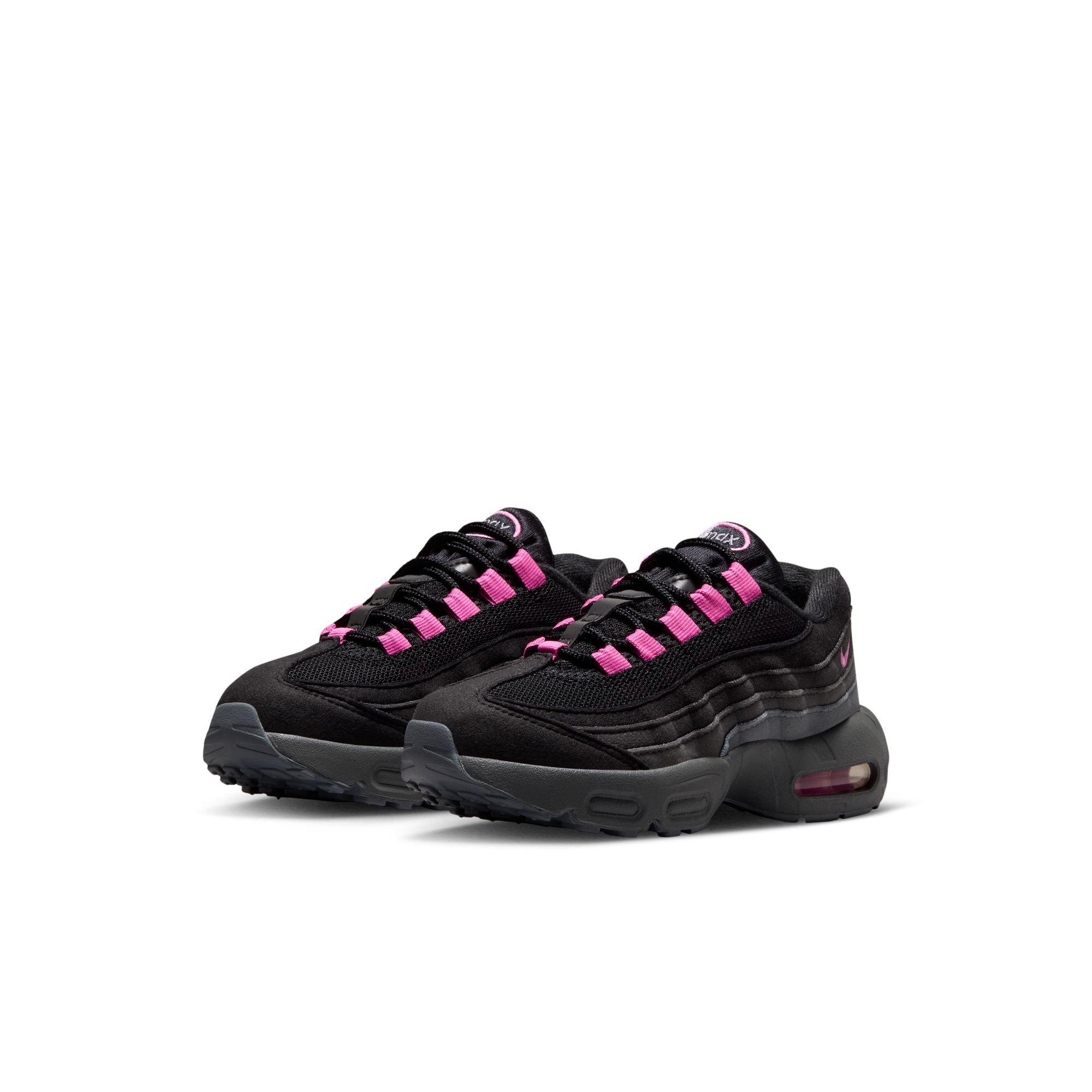 Nike Air Max 95 "Black/Playful Pink/Cool Grey/Iron Grey" Preschool Girls' Shoe - BLACK/PINK Thumbnail View 5