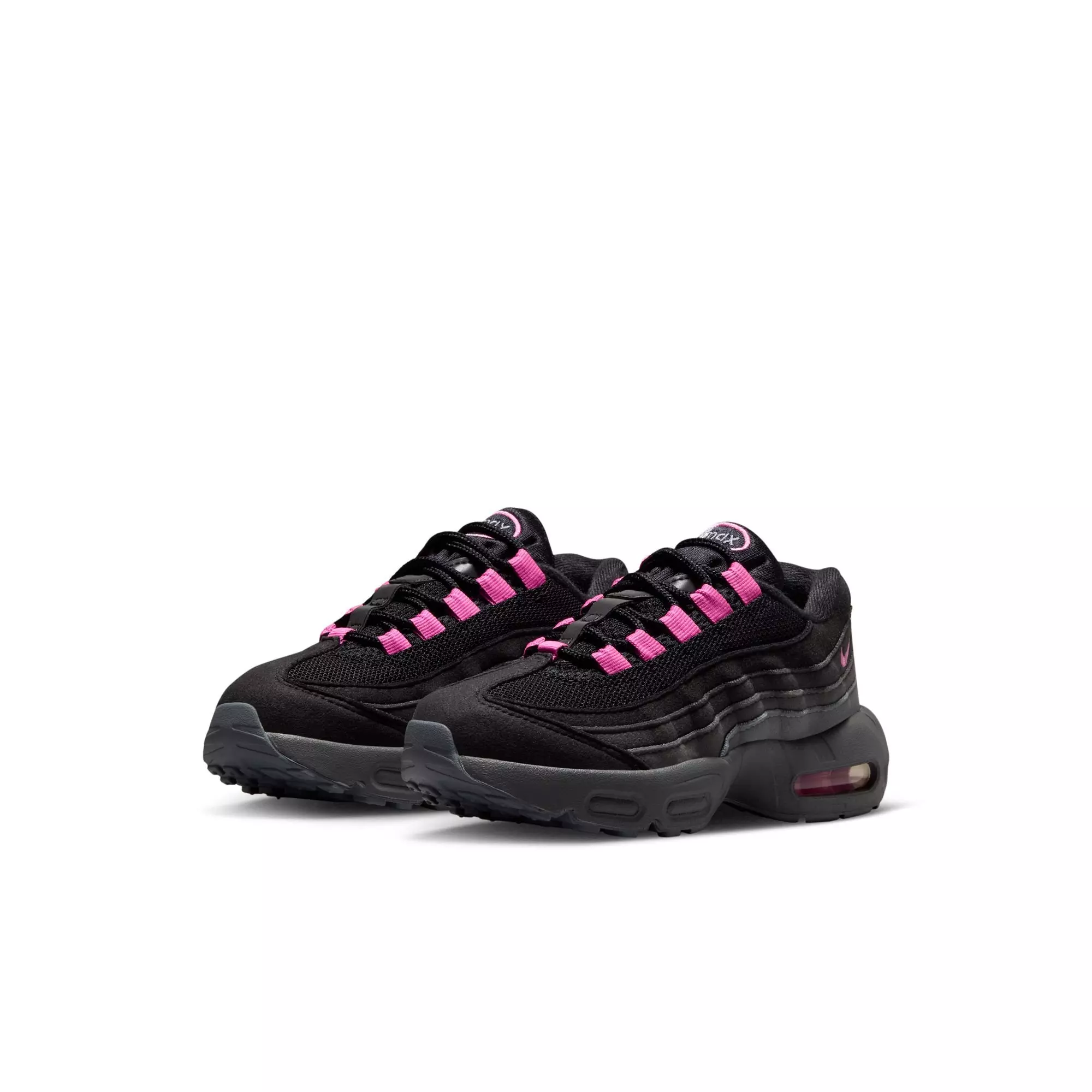 Nike Air Max 95 "Black/Playful Pink/Cool Grey/Iron Grey" Preschool Girls' Shoe - BLACK/PINK