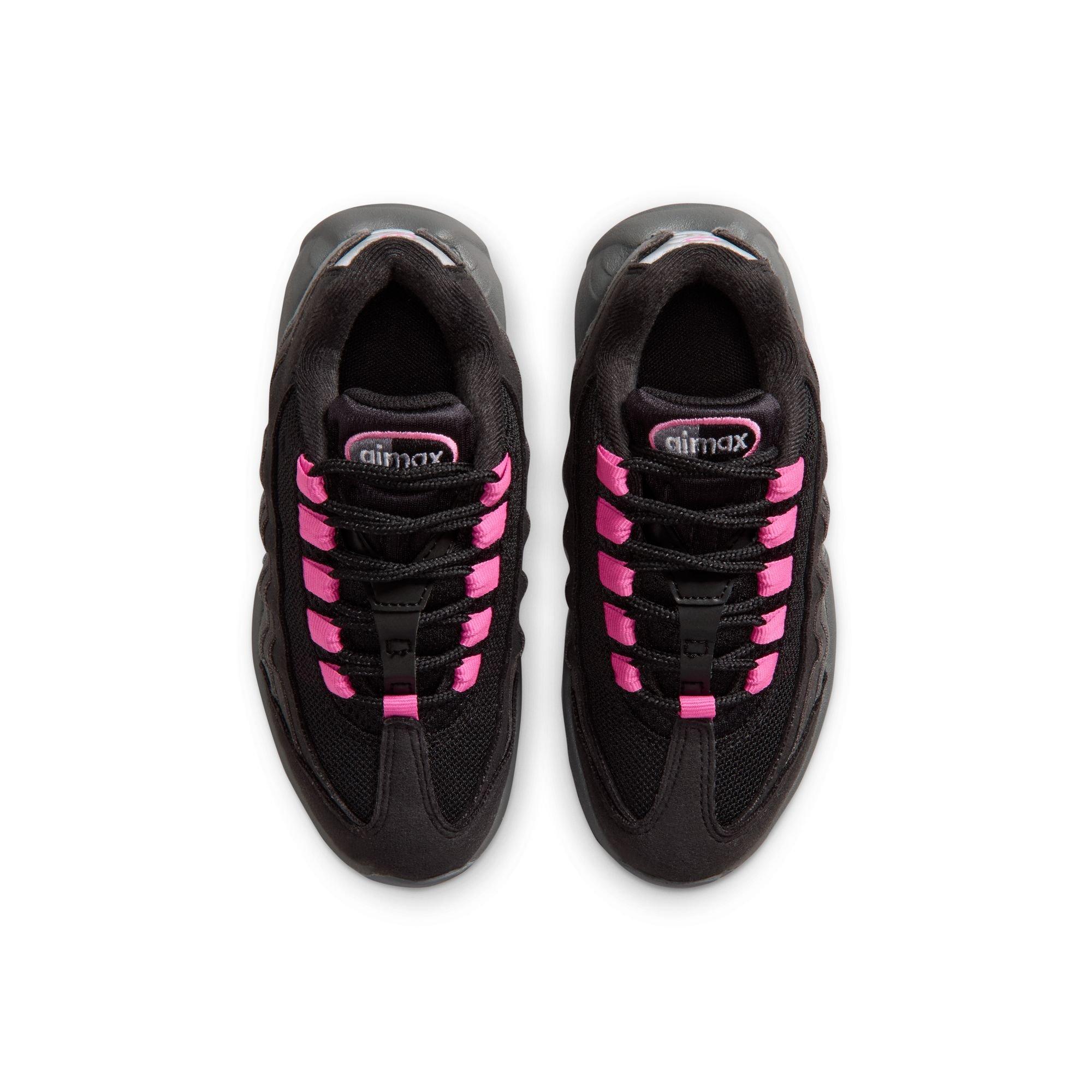 Nike Air Max 95 "Black/Playful Pink/Cool Grey/Iron Grey" Preschool Girls' Shoe - BLACK/PINK Thumbnail View 6