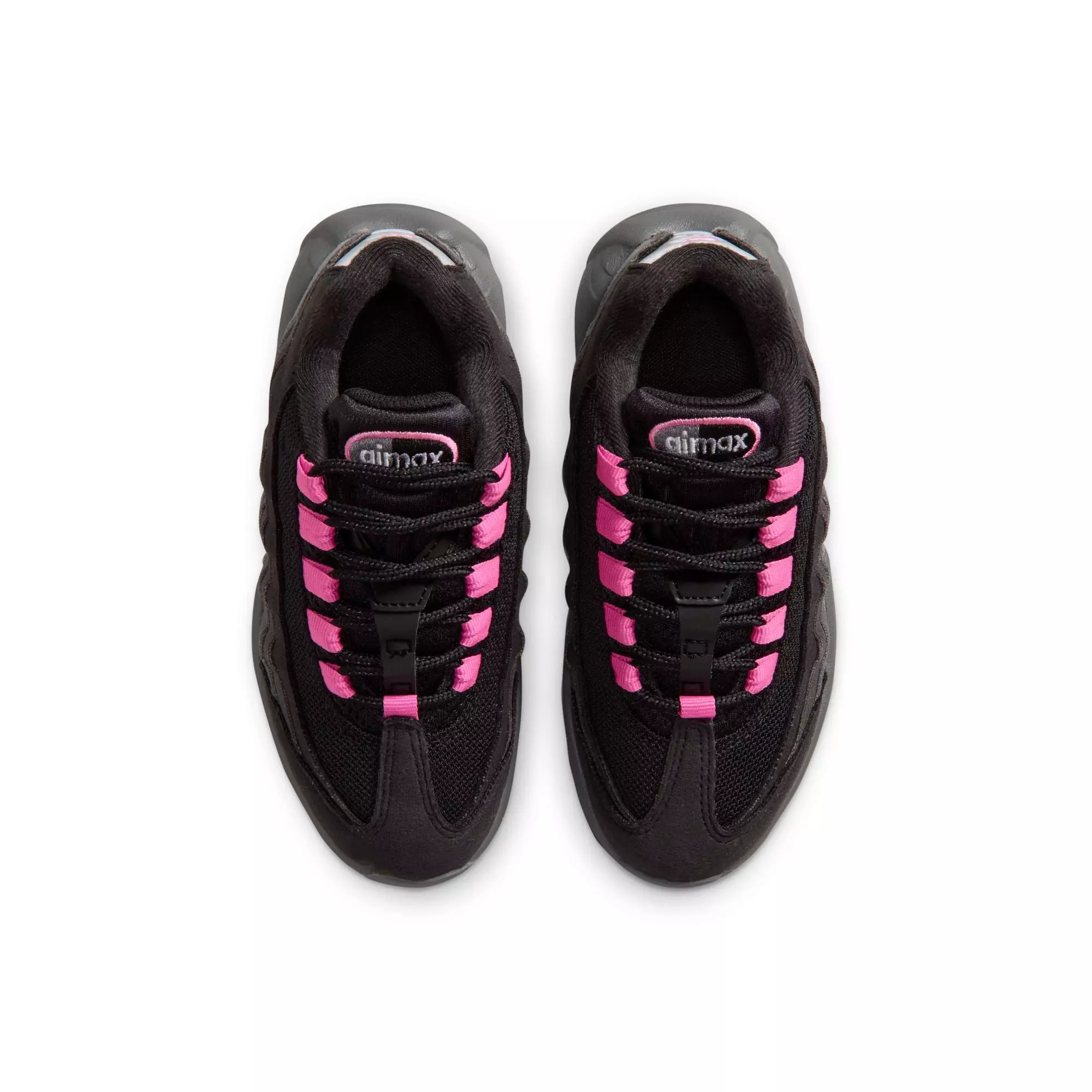 Nike Air Max 95 "Black/Playful Pink/Cool Grey/Iron Grey" Preschool Girls' Shoe - BLACK/PINK