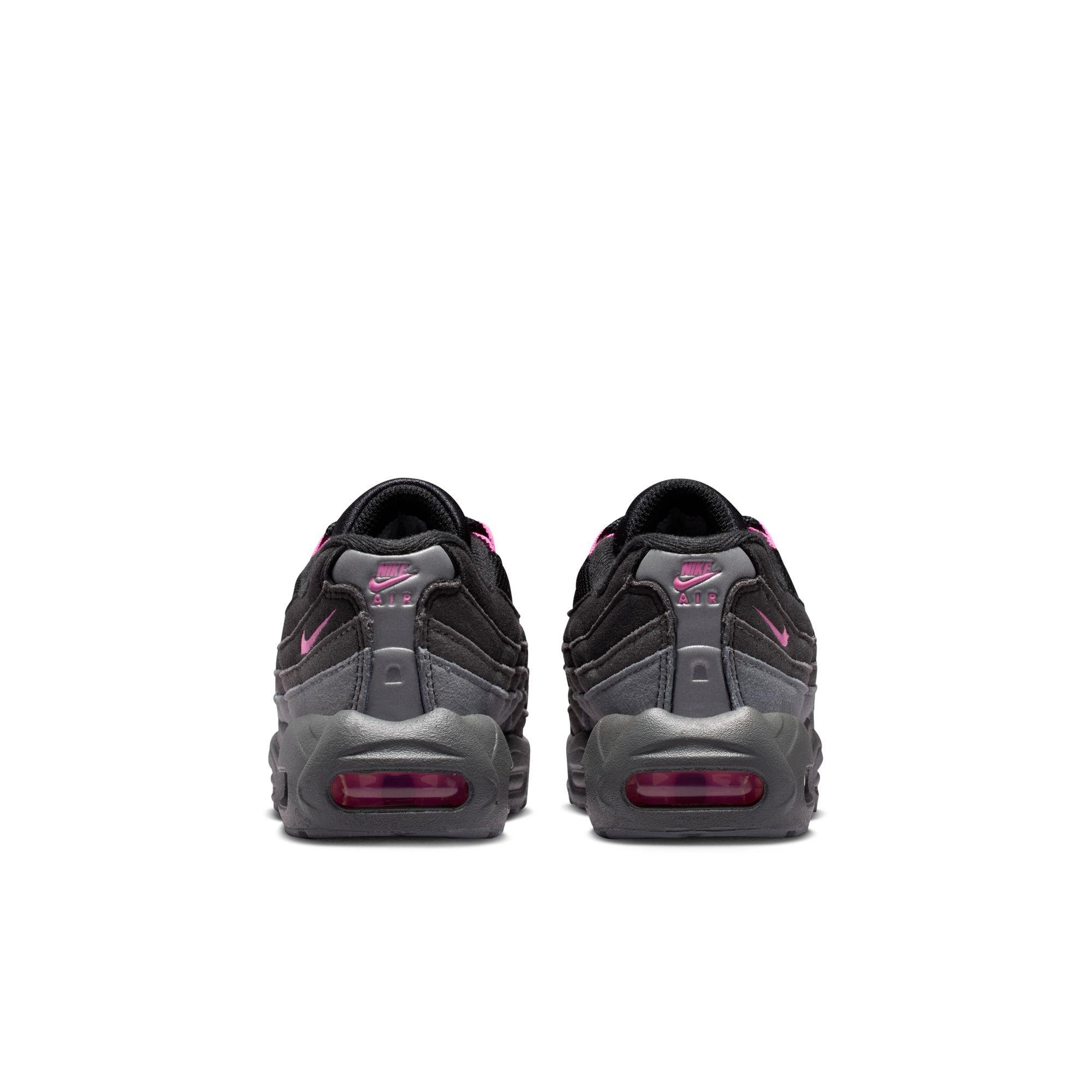 Nike Air Max 95 "Black/Playful Pink/Cool Grey/Iron Grey" Preschool Girls' Shoe - BLACK/PINK Thumbnail View 7