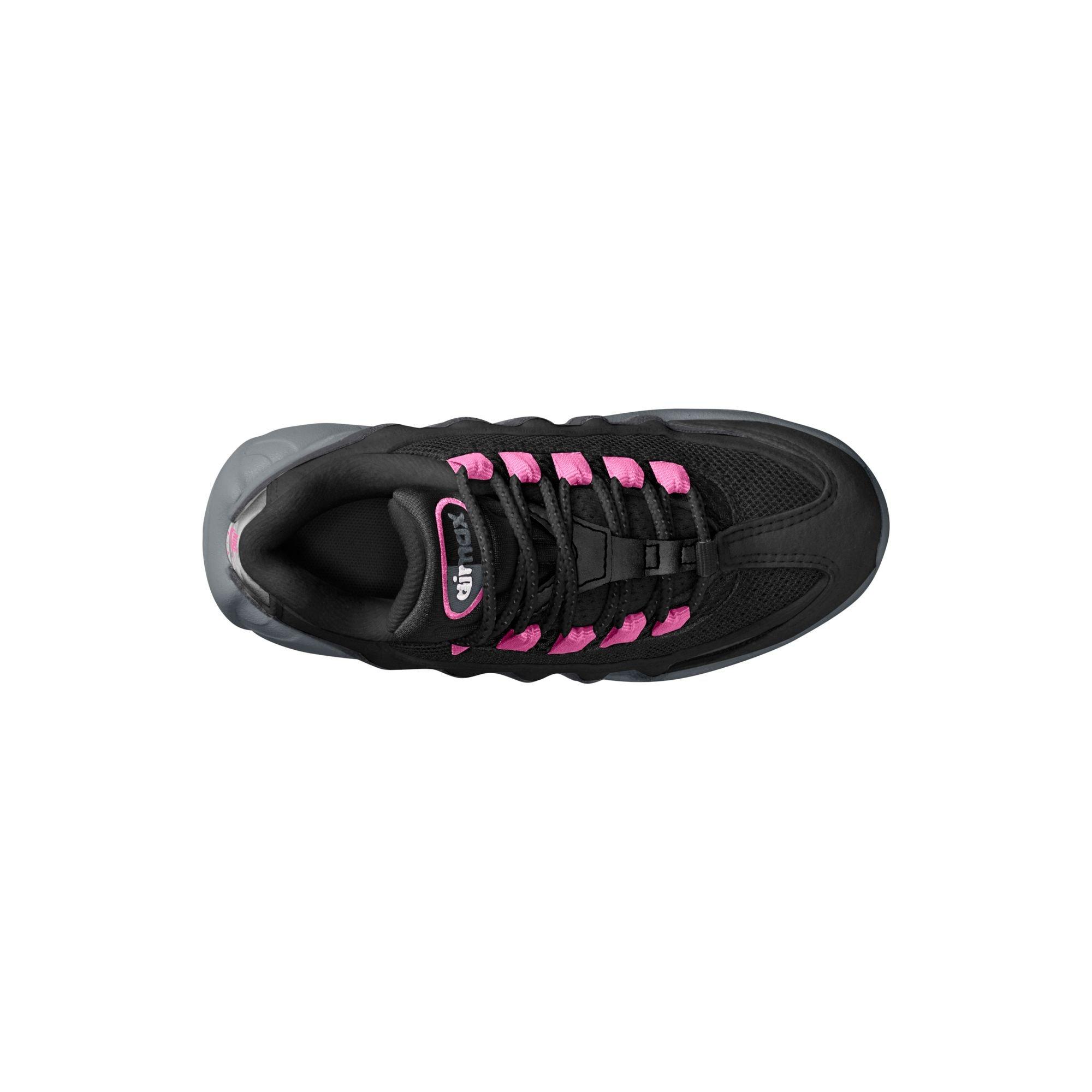 Nike Air Max 95 "Black/Playful Pink/Cool Grey/Iron Grey" Preschool Girls' Shoe - BLACK/PINK Thumbnail View 8