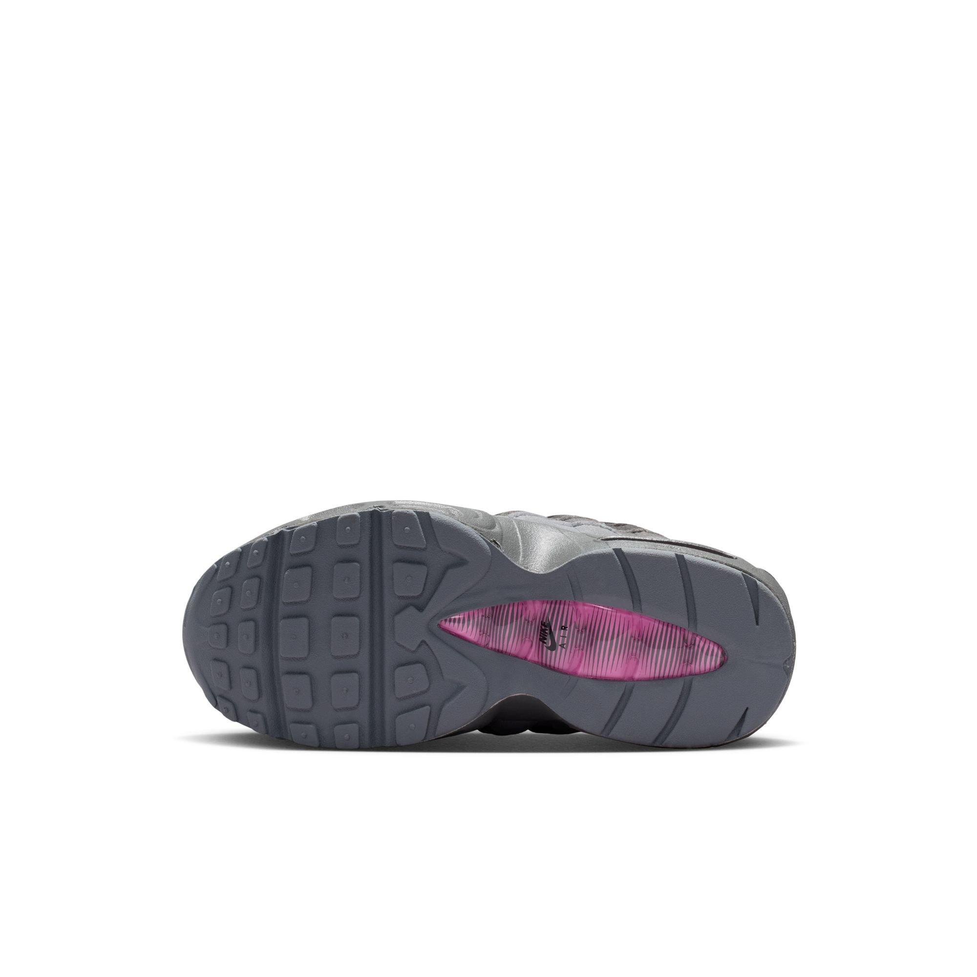 Nike Air Max 95 "Black/Playful Pink/Cool Grey/Iron Grey" Preschool Girls' Shoe - BLACK/PINK Thumbnail View 9