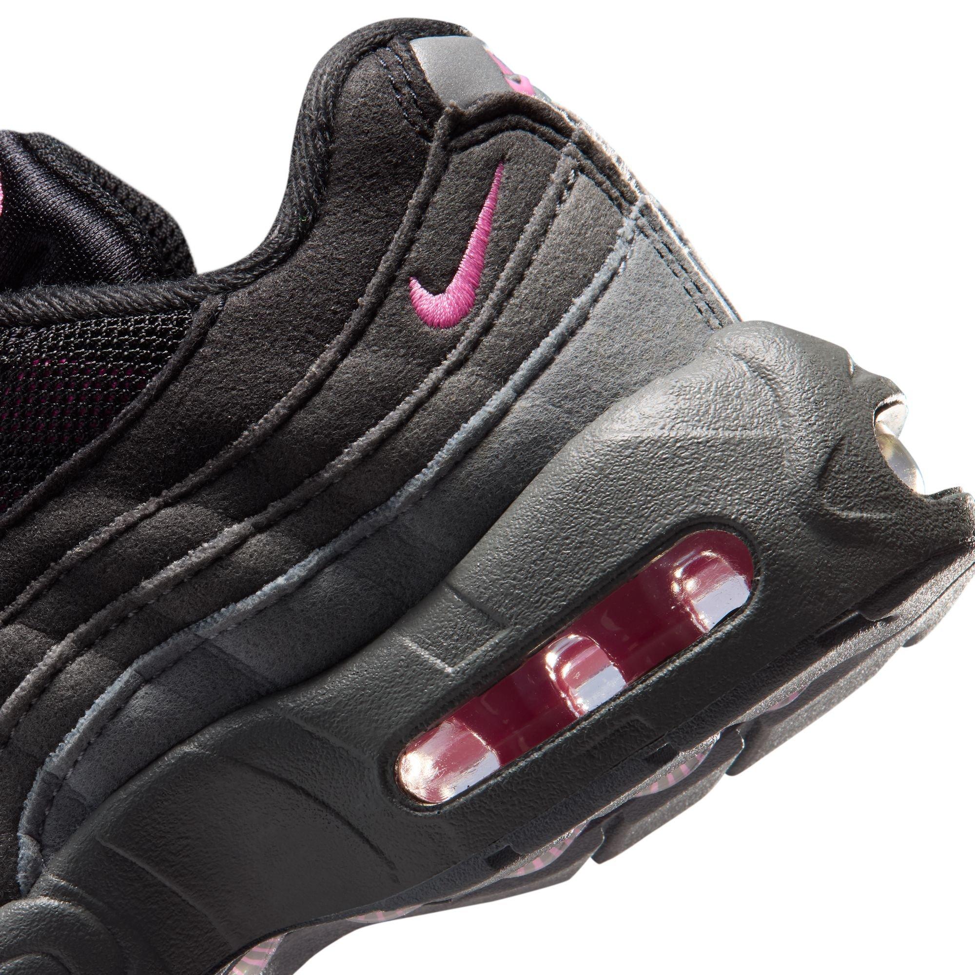 Nike Air Max 95 "Black/Playful Pink/Cool Grey/Iron Grey" Preschool Girls' Shoe - BLACK/PINK Thumbnail View 11