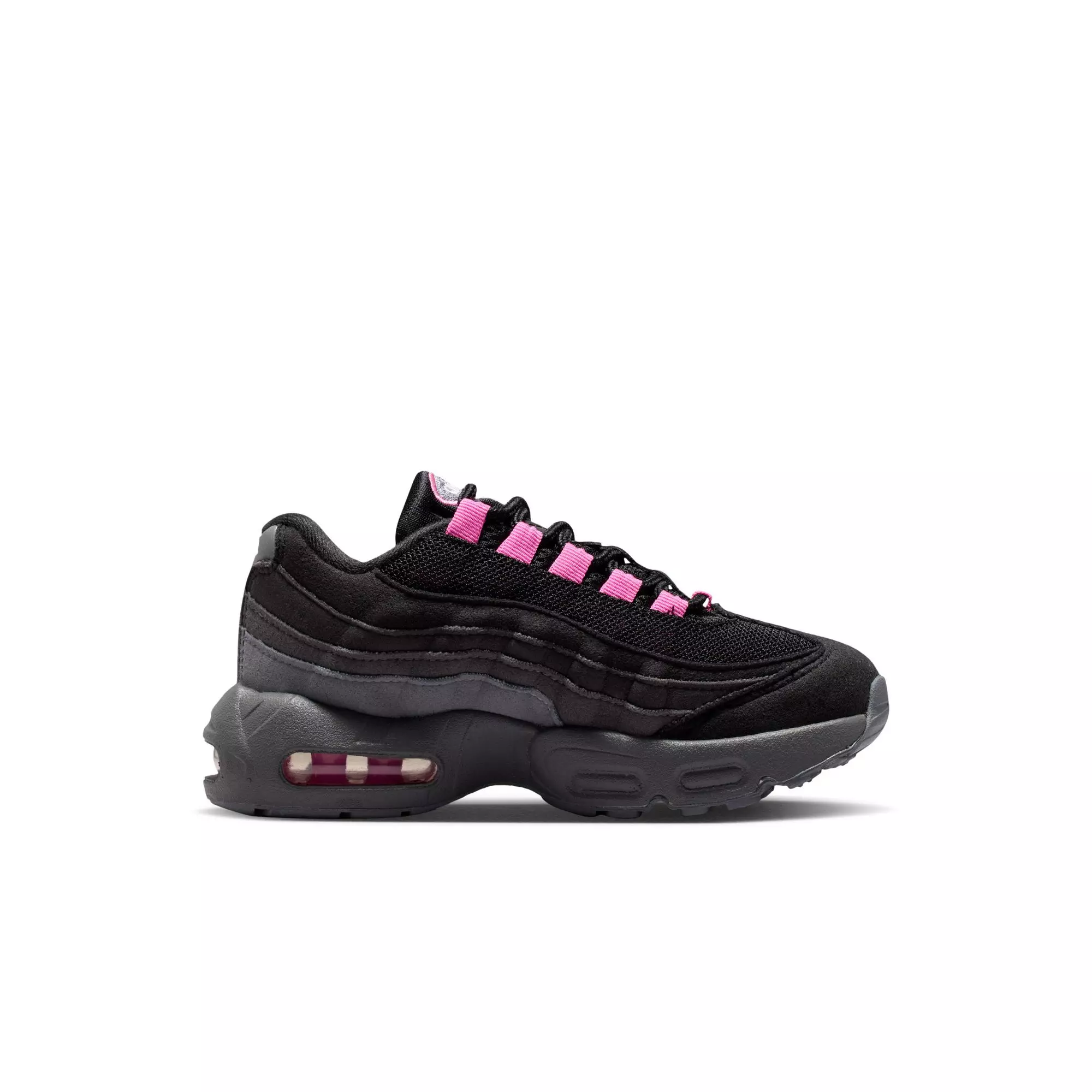 Nike Air Max 95 "Black/Playful Pink/Cool Grey/Iron Grey" Preschool Girls' Shoe - BLACK/PINK