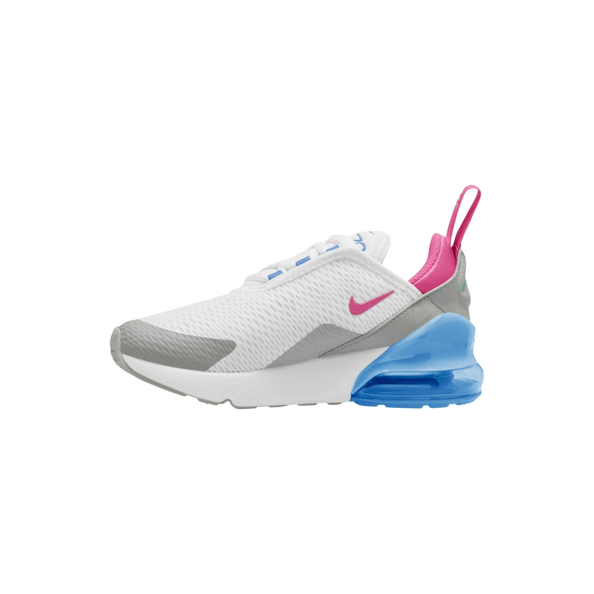 Nike Air Max 270 "White/Pinksicle/Football Blue" Preschool Boys' Shoe - WHITE/PINK/BLUE Thumbnail View 4