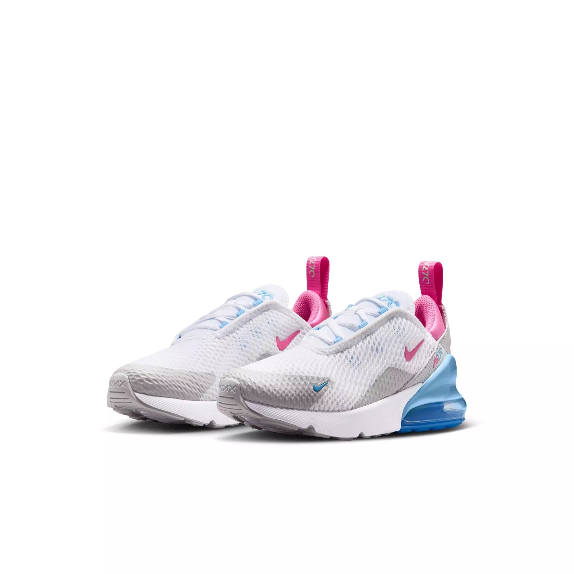 Nike Air Max 270 "White/Pinksicle/Football Blue" Preschool Boys' Shoe - WHITE/PINK/BLUE