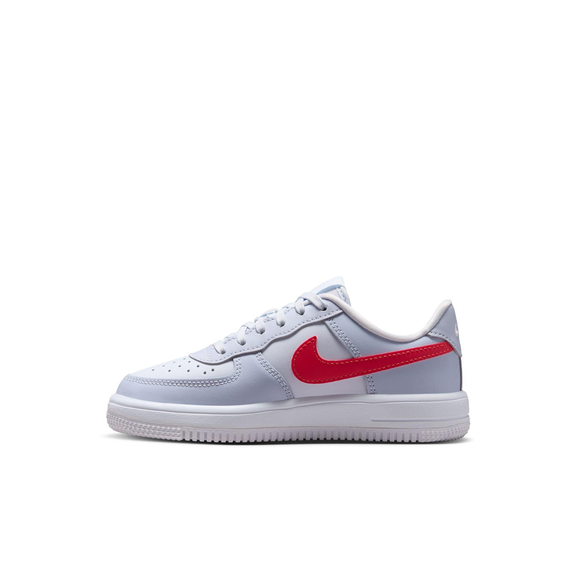Nike Air Force 1 Low "Football Grey/Tropical Pink/Ghost/White" Preschool Girls' Shoe - GREY/PINK Thumbnail View 4