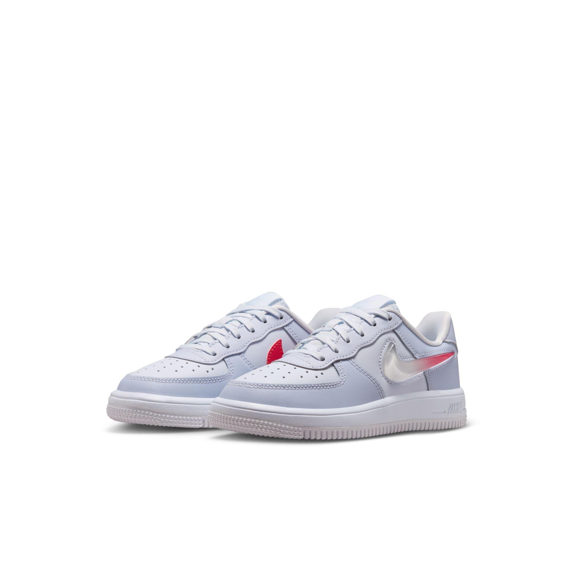 Nike Air Force 1 Low "Football Grey/Tropical Pink/Ghost/White" Preschool Girls' Shoe - GREY/PINK Thumbnail View 5