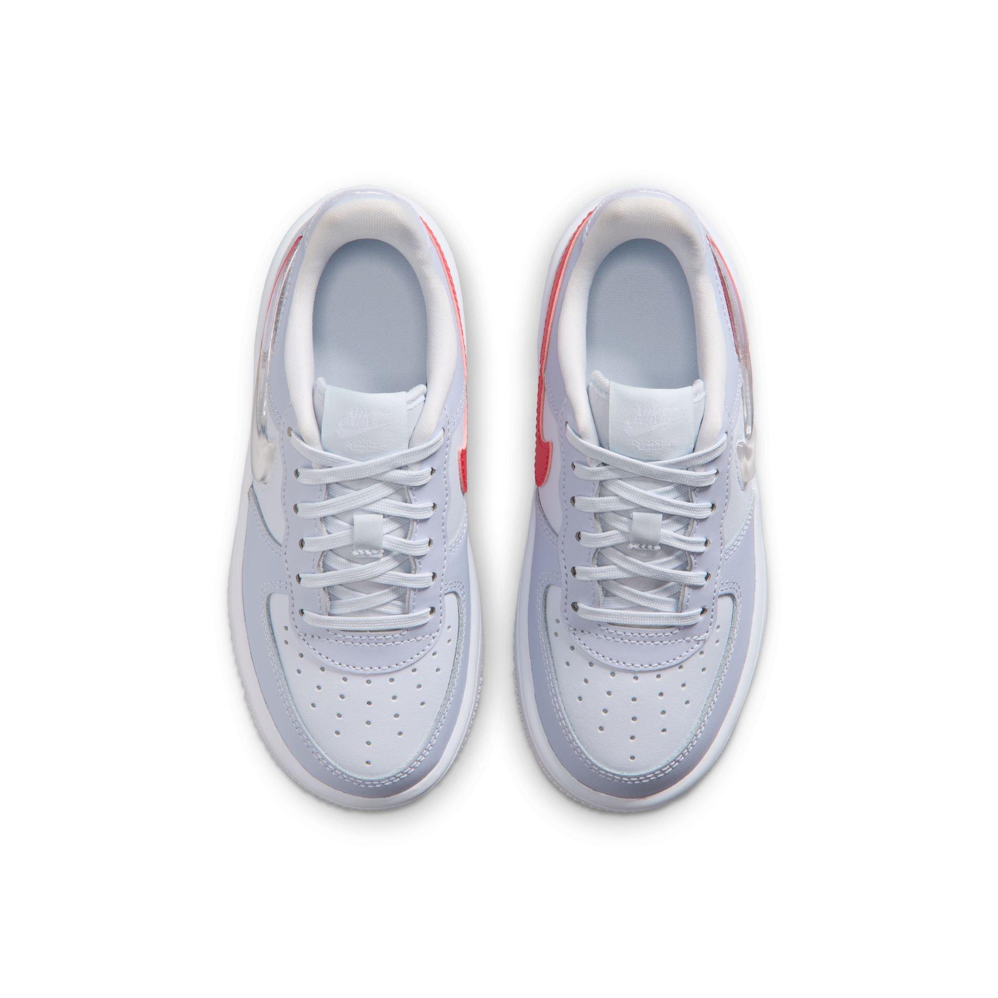 Nike Air Force 1 Low "Football Grey/Tropical Pink/Ghost/White" Preschool Girls' Shoe - GREY/PINK Thumbnail View 6