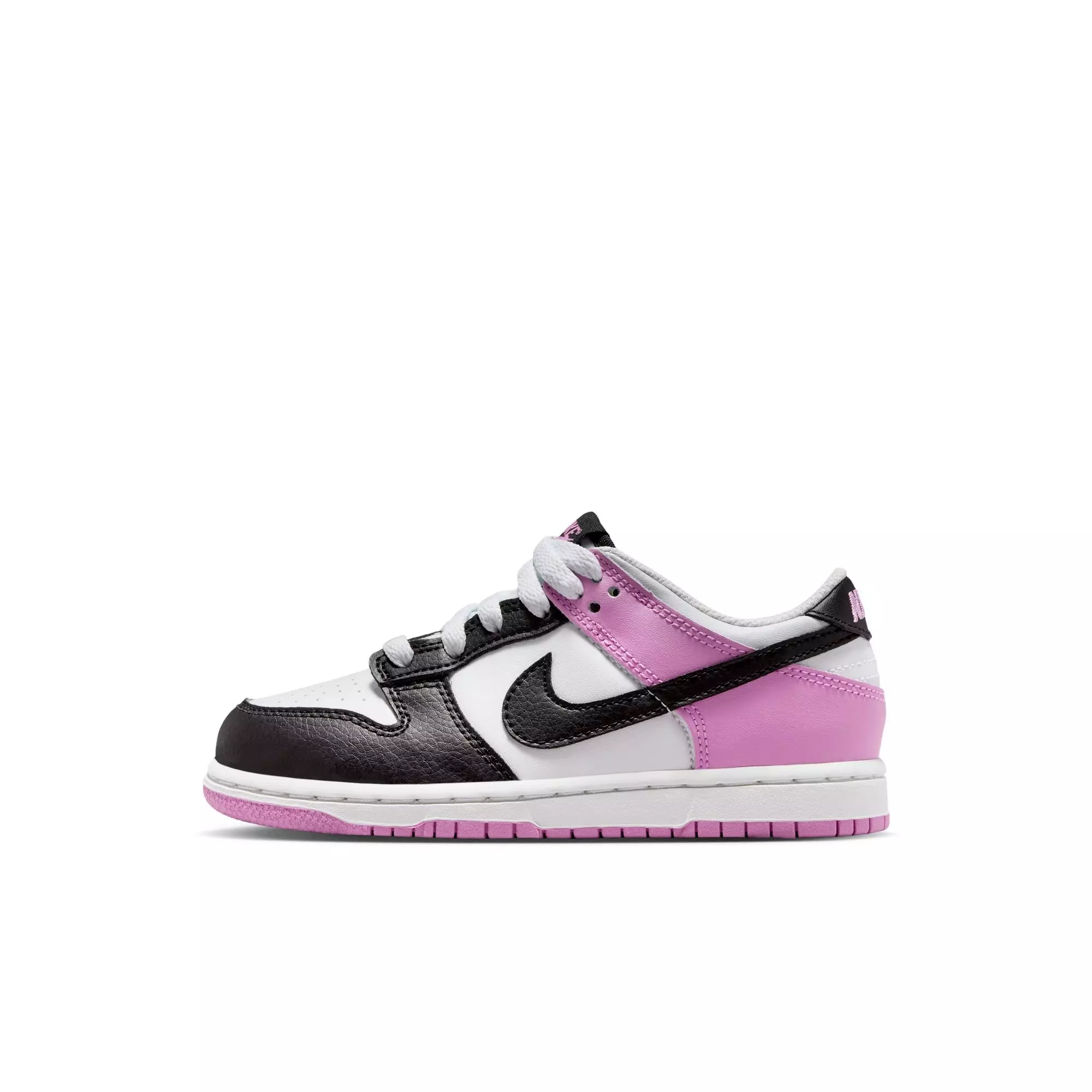 Nike Dunk Low "Off White/Black/Lt Magenta" Preschool Girls' Shoe - BLACK/PURPLE