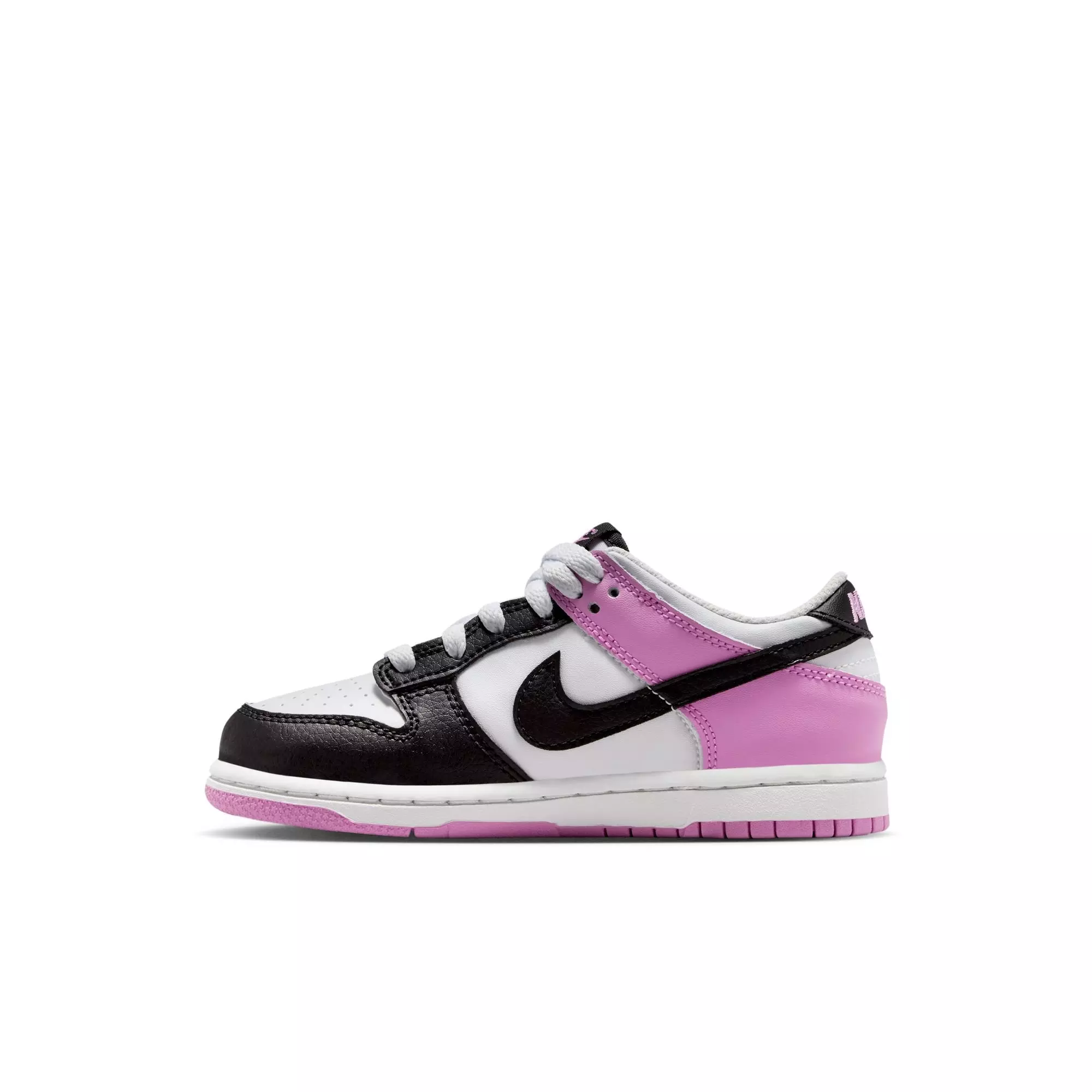Nike Dunk Low "Off White/Black/Lt Magenta" Preschool Girls' Shoe - BLACK/PURPLE
